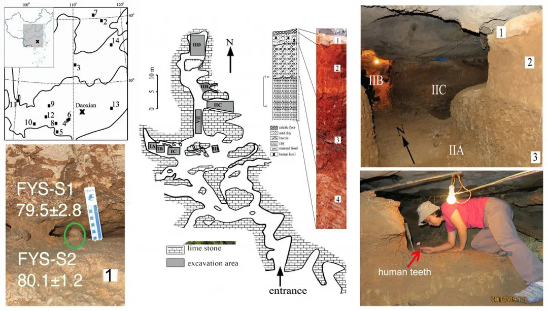 Geographical location and interior views of the Fuyan Cave