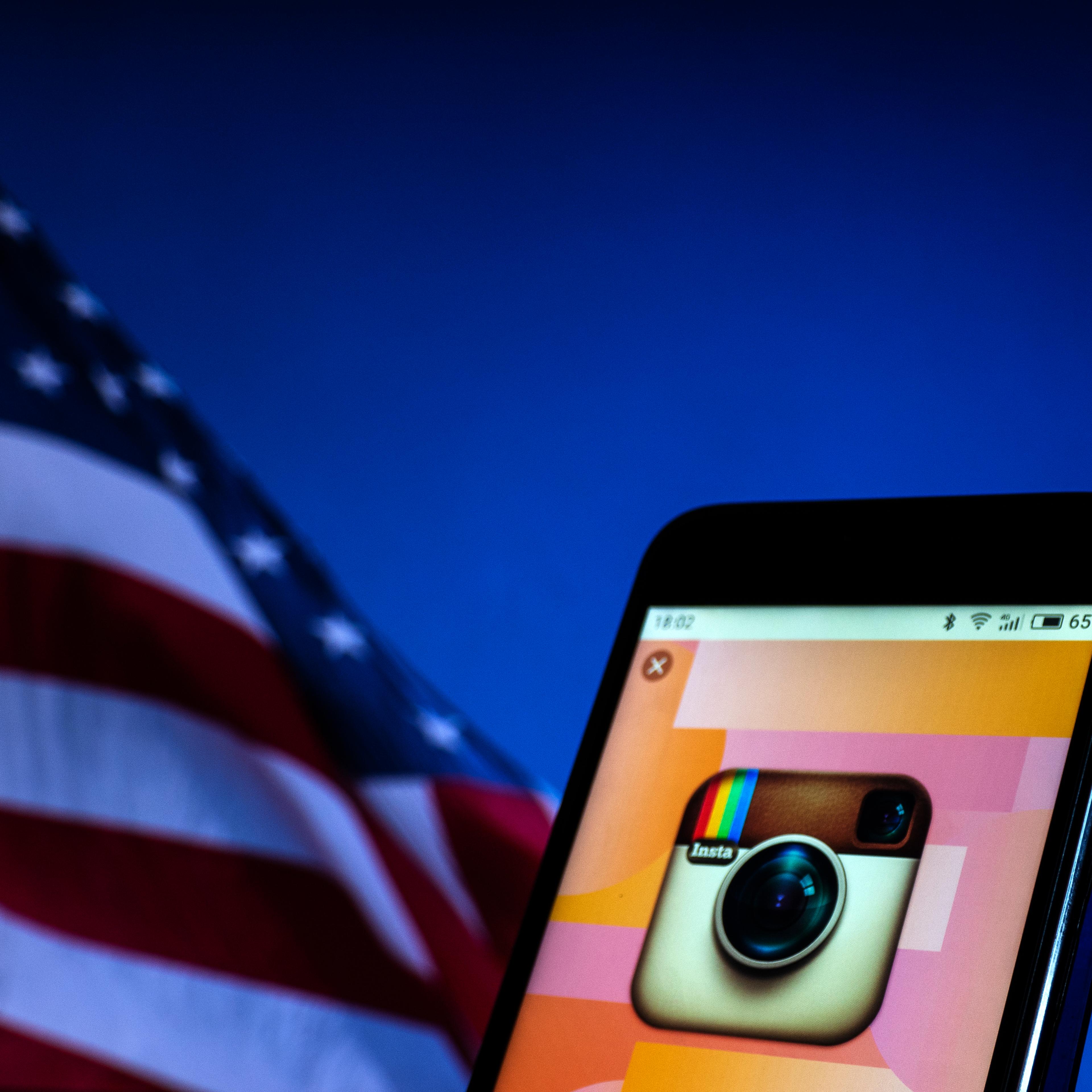 Instagram social networking website seen displayed on a
