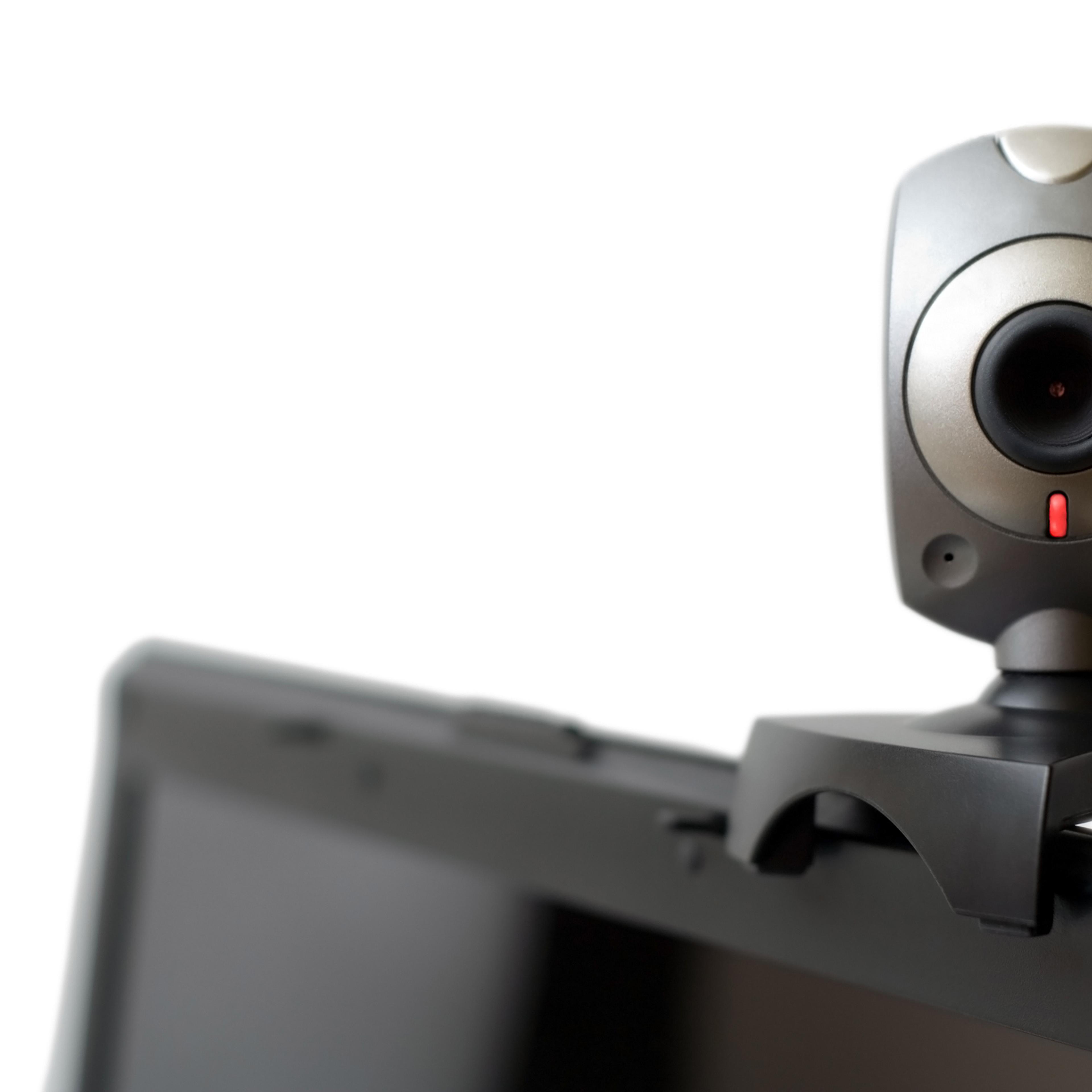 Web camera on laptop staring at you