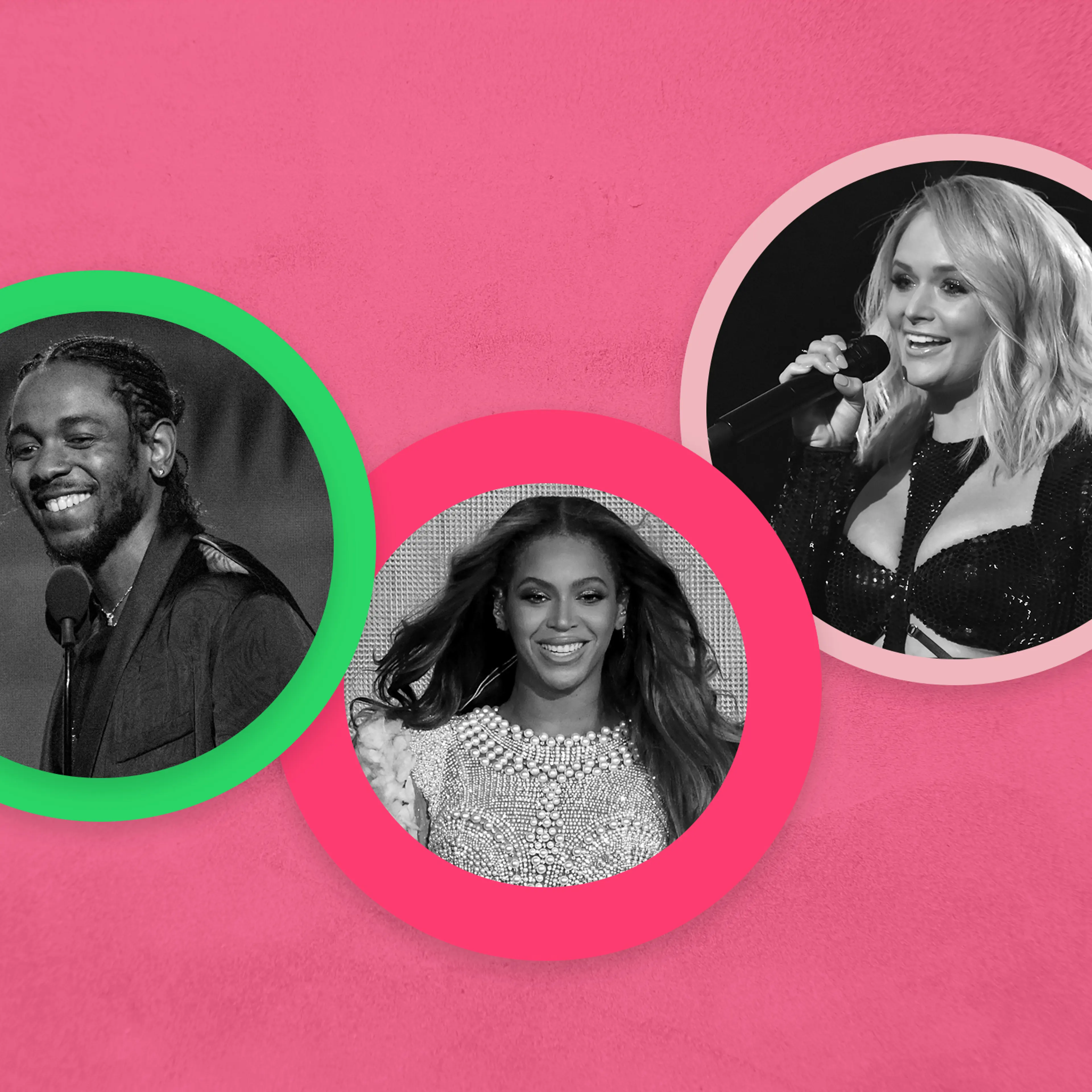Kendrick Lamar, Beyoncé and Miranda Lambert