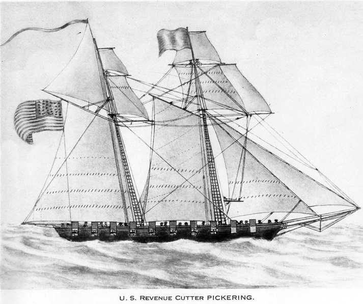 The U.S. revenue cutter "Pickering," in service from 1798 to 1800' during the Quasi-War with France.  