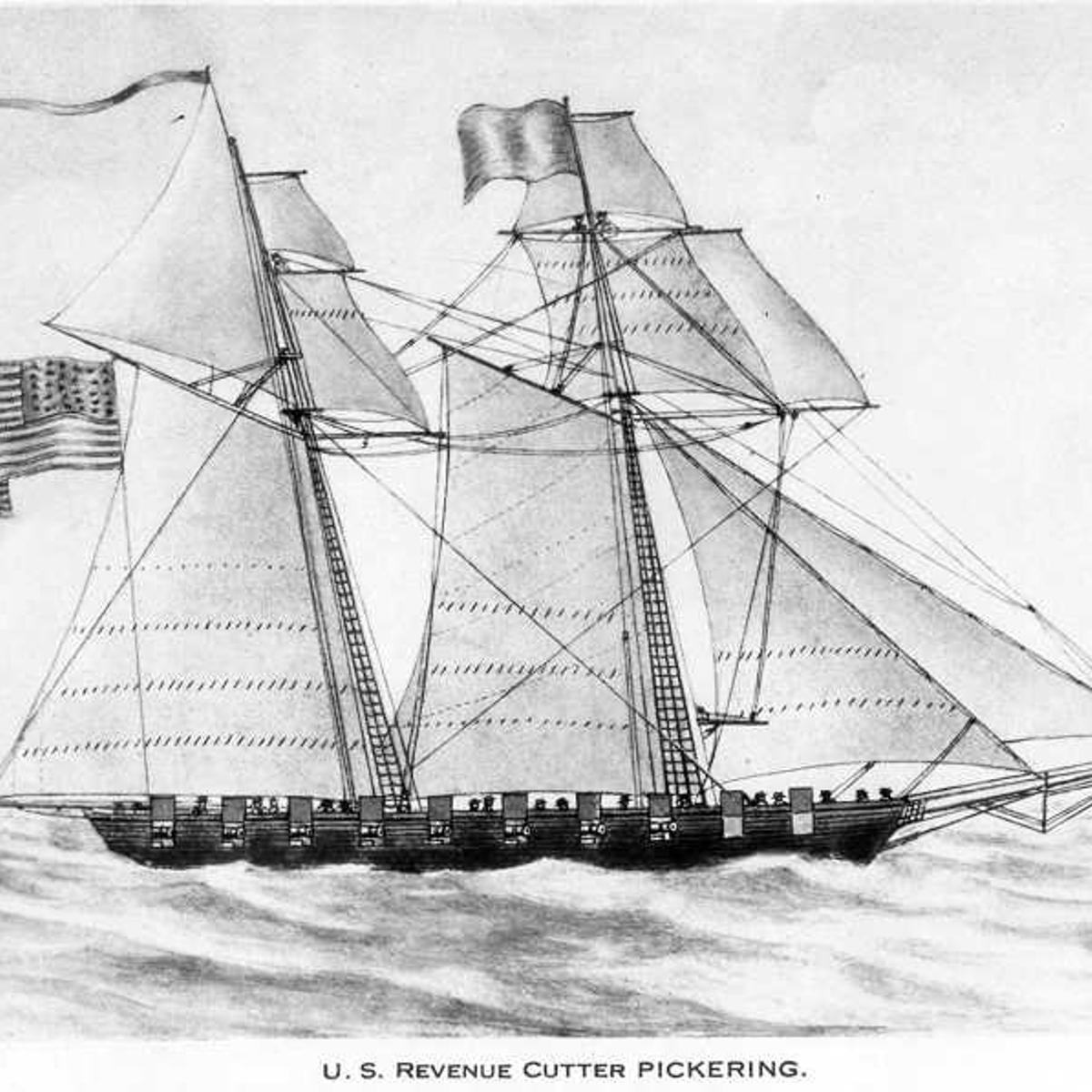 The U.S. revenue cutter "Pickering," in service from 1798 to 1800' during the Quasi-War with France.