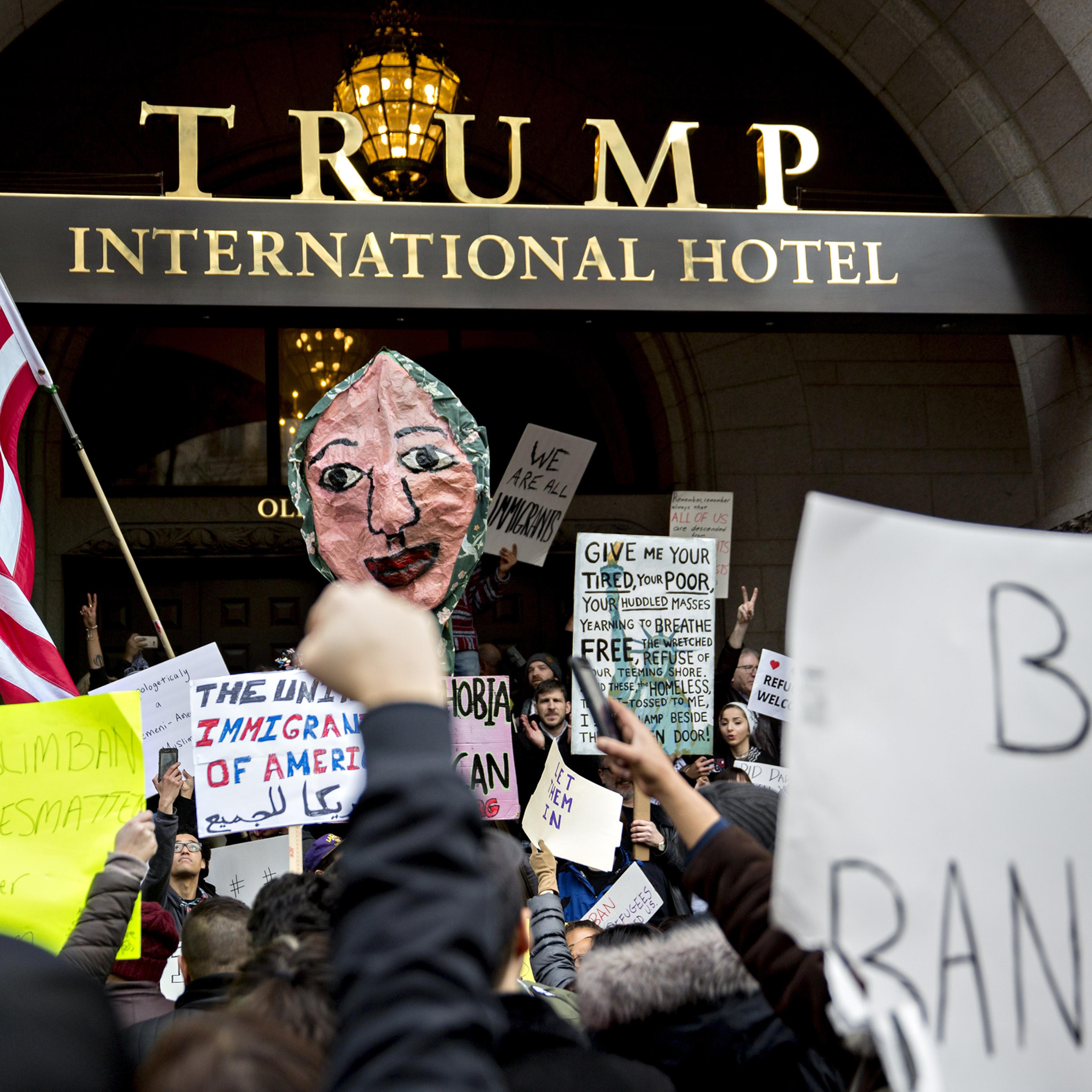 Demonstrators Protest Outside The White House As Confusion Grips Airports Amid Courts Halt Of Trump Travel Ban