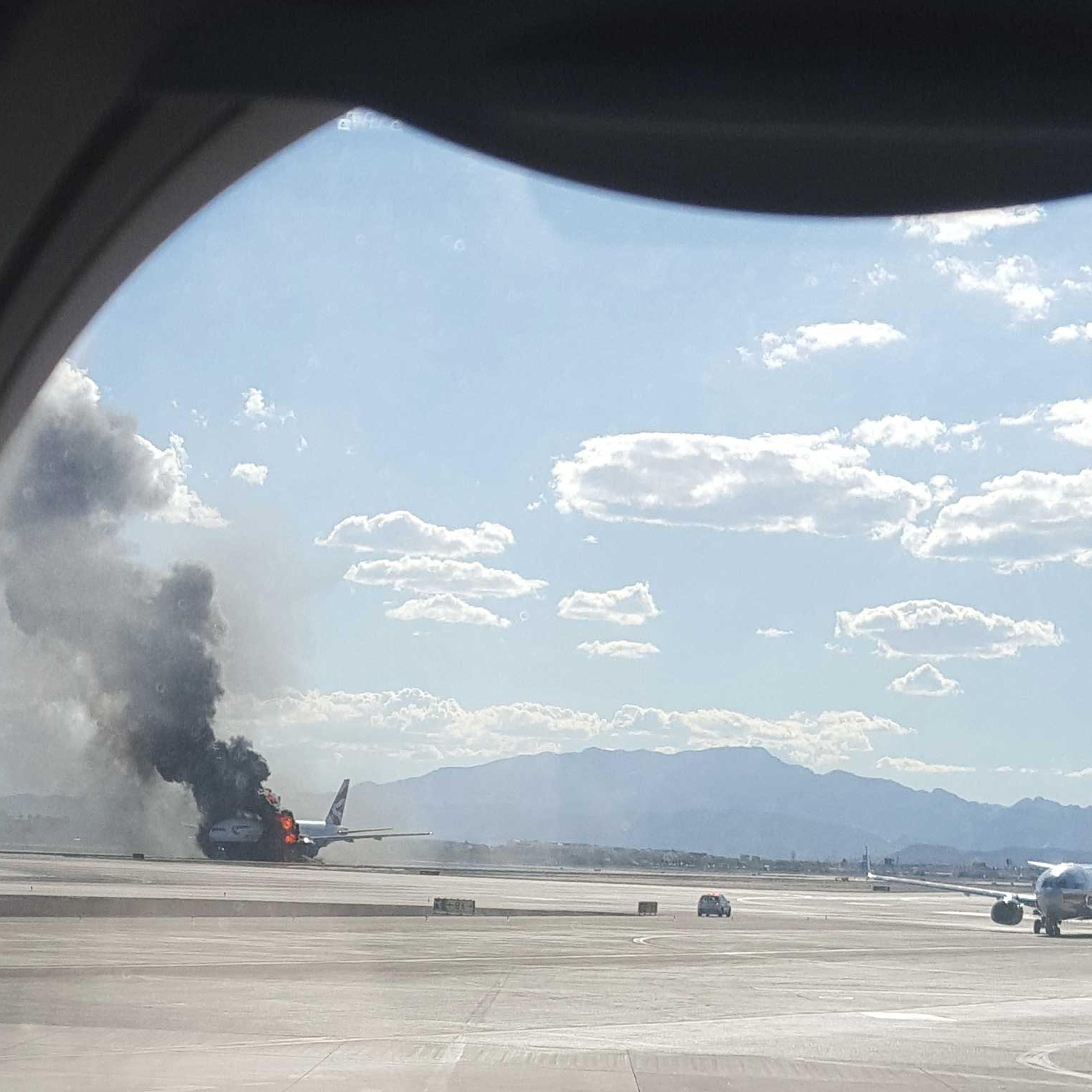 plane fire las vegas airport