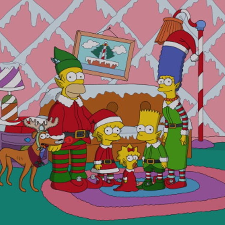 The Simpsons family in "White Christmas Blues" episode on Dec. 15, 2013.