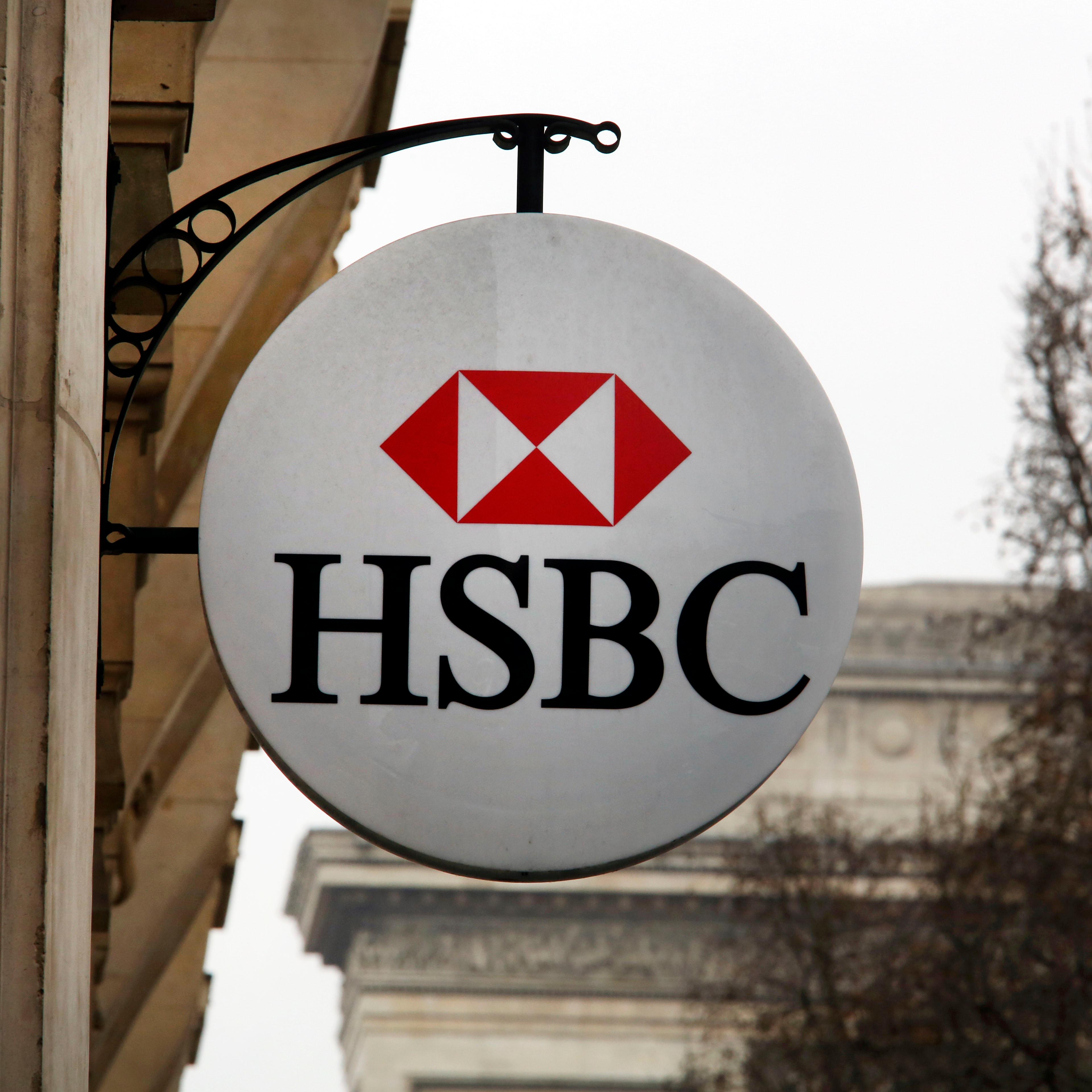 The HSBC logo on the facade of HSBC France headquarters in Paris on Feb. 9, 2015.