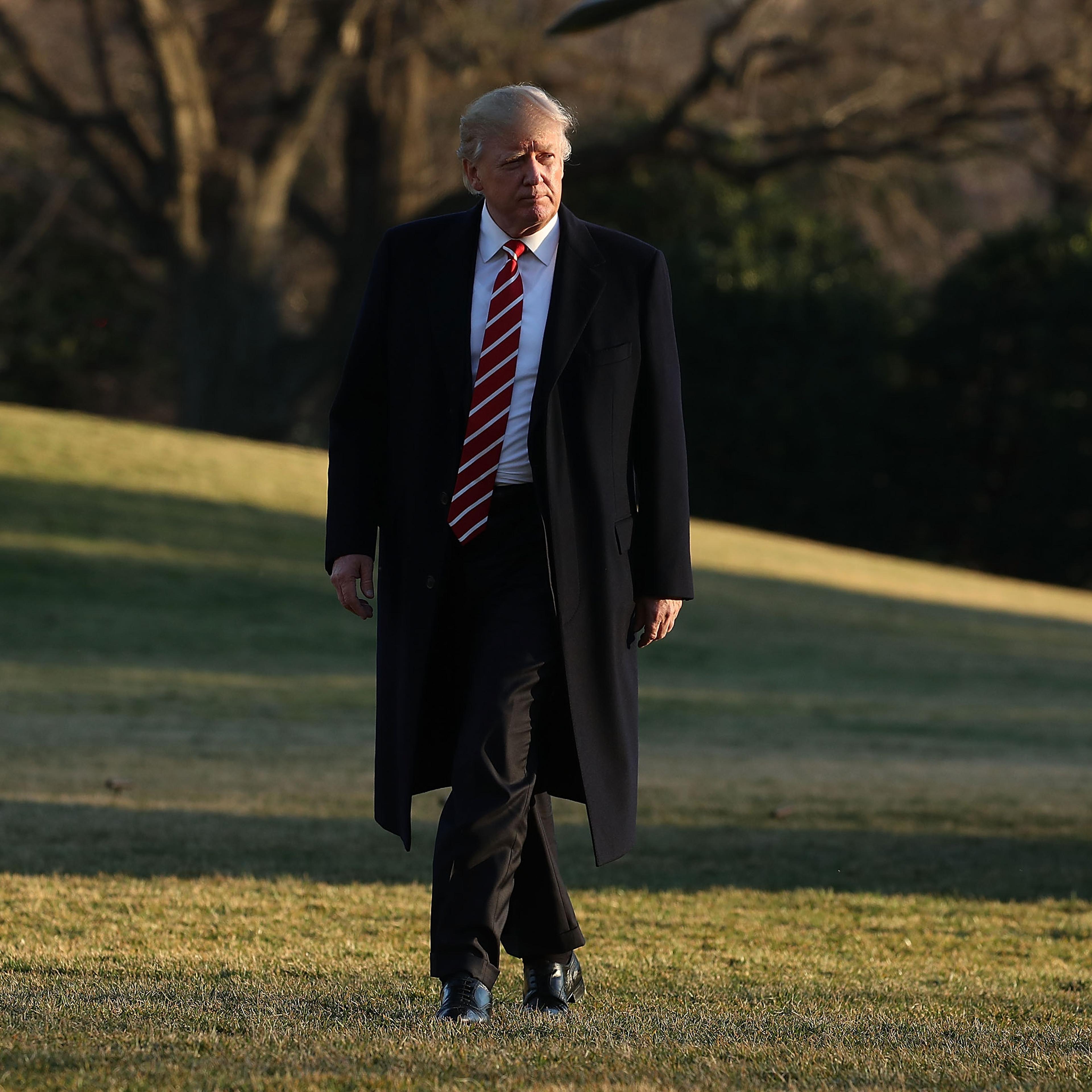 President Trump Arrives Back At The White House From Florida Trip