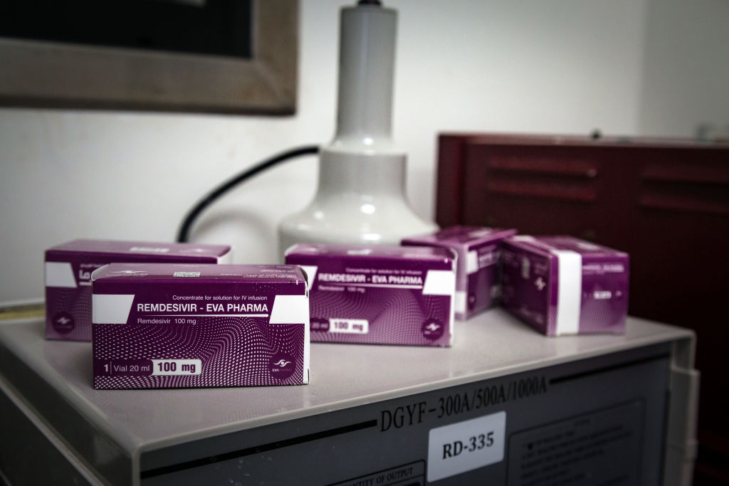 Boxes of remdesivir.