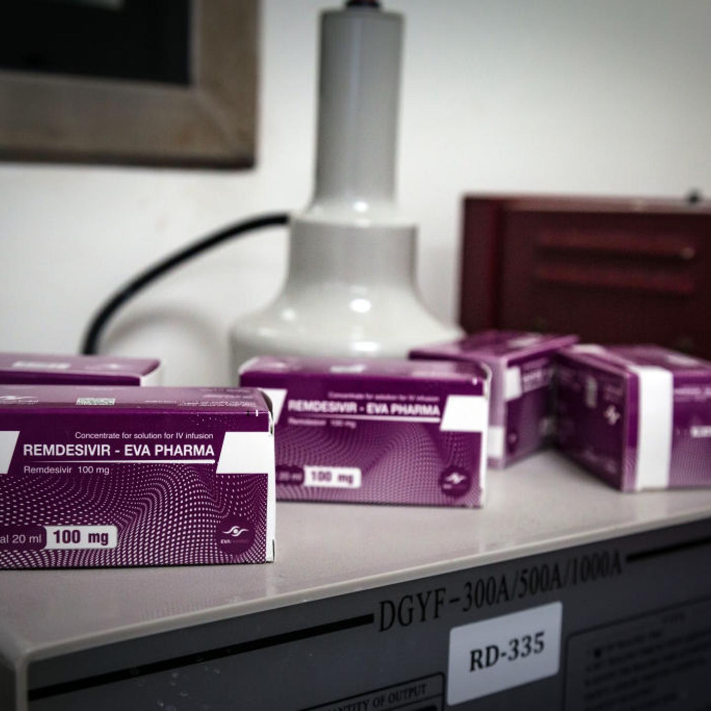 Boxes of remdesivir.