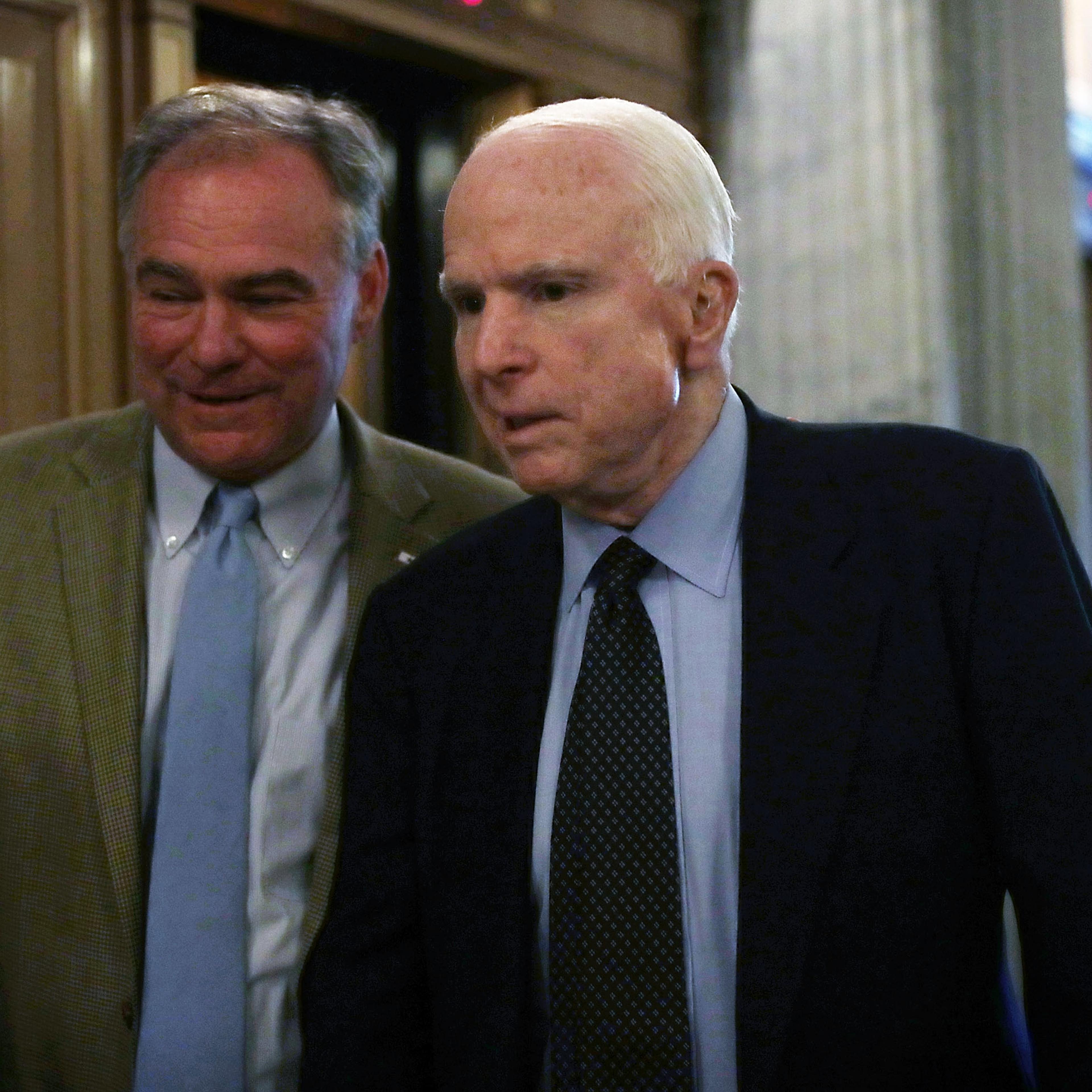 Senators John McCain and Tim Kaine