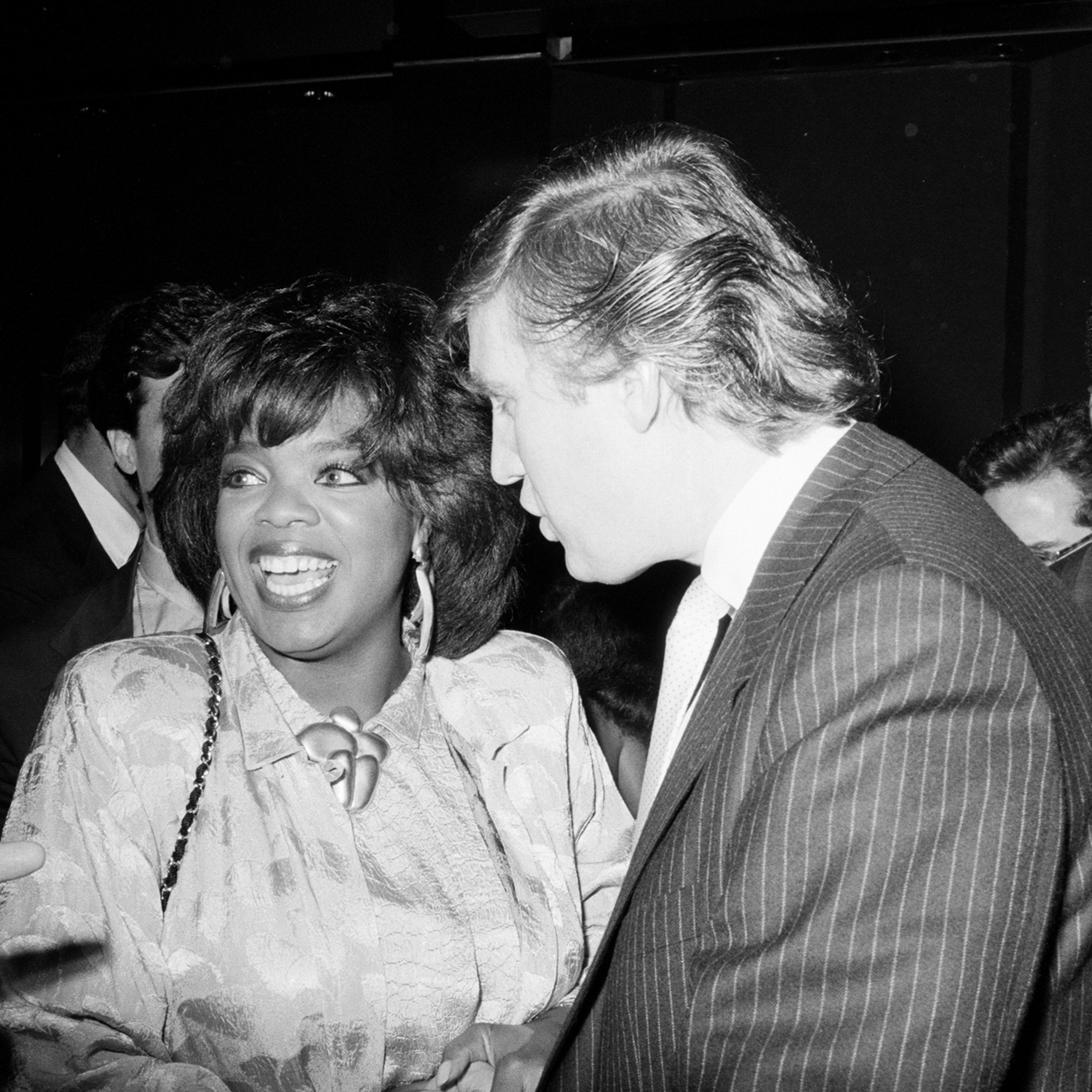 Oprah Winfrey and Donald Trump attending party after Tyson-Spinks fight