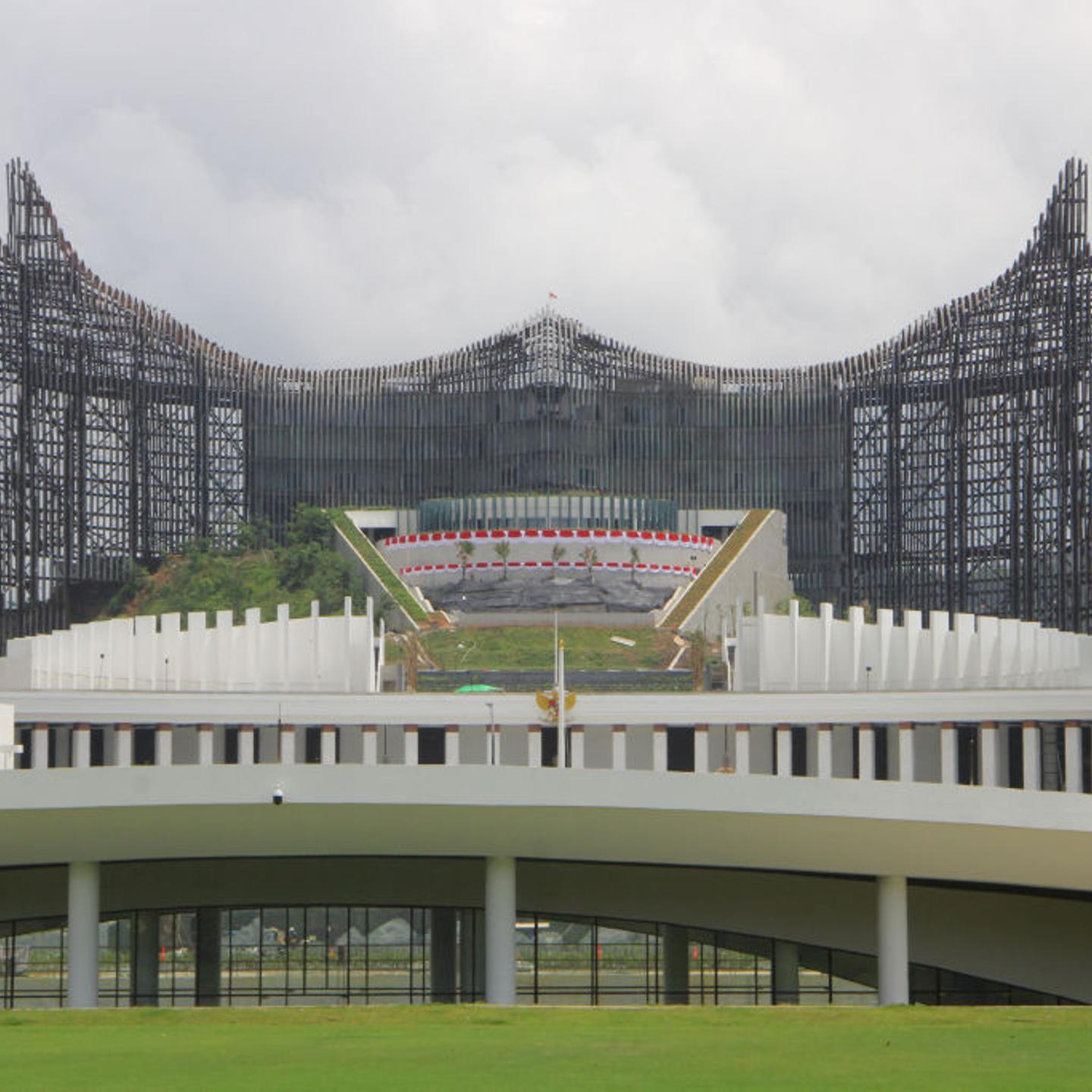 The future presidential palace under construction, which will host Indonesia's 79th Independence Day celebration on Aug. 17, is seen in the future capital city of Nusantara (IKN) in Penajam Paser Utara, East Kalimantan, on Aug. 10, 2024.