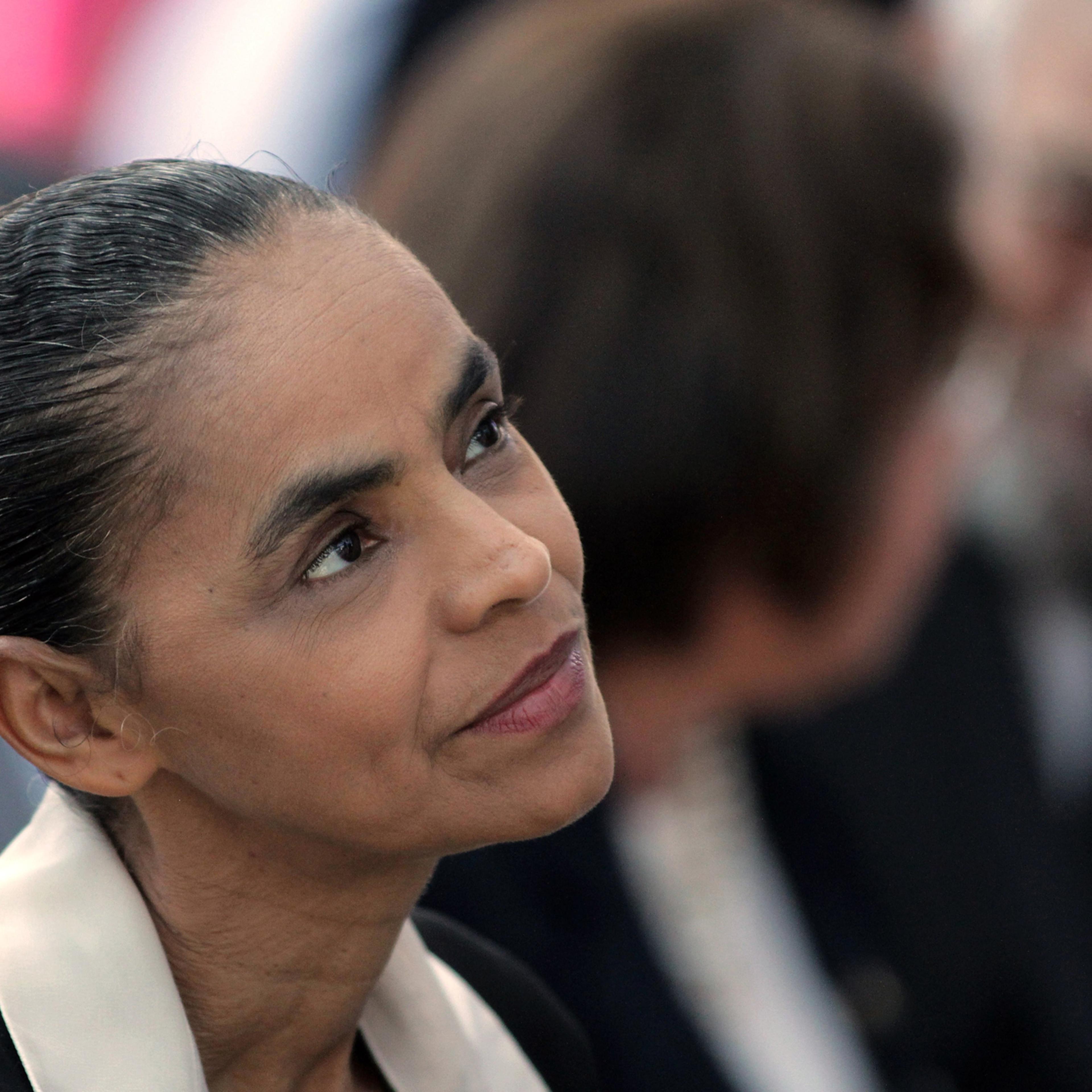 Brazilian Socialist Party presidential candidate Marina Silva attends a Mass for late presidential candidate Eduardo Campos at the Metropolitan Cathedral in Brasilia, Brazil, Aug. 19, 2014.