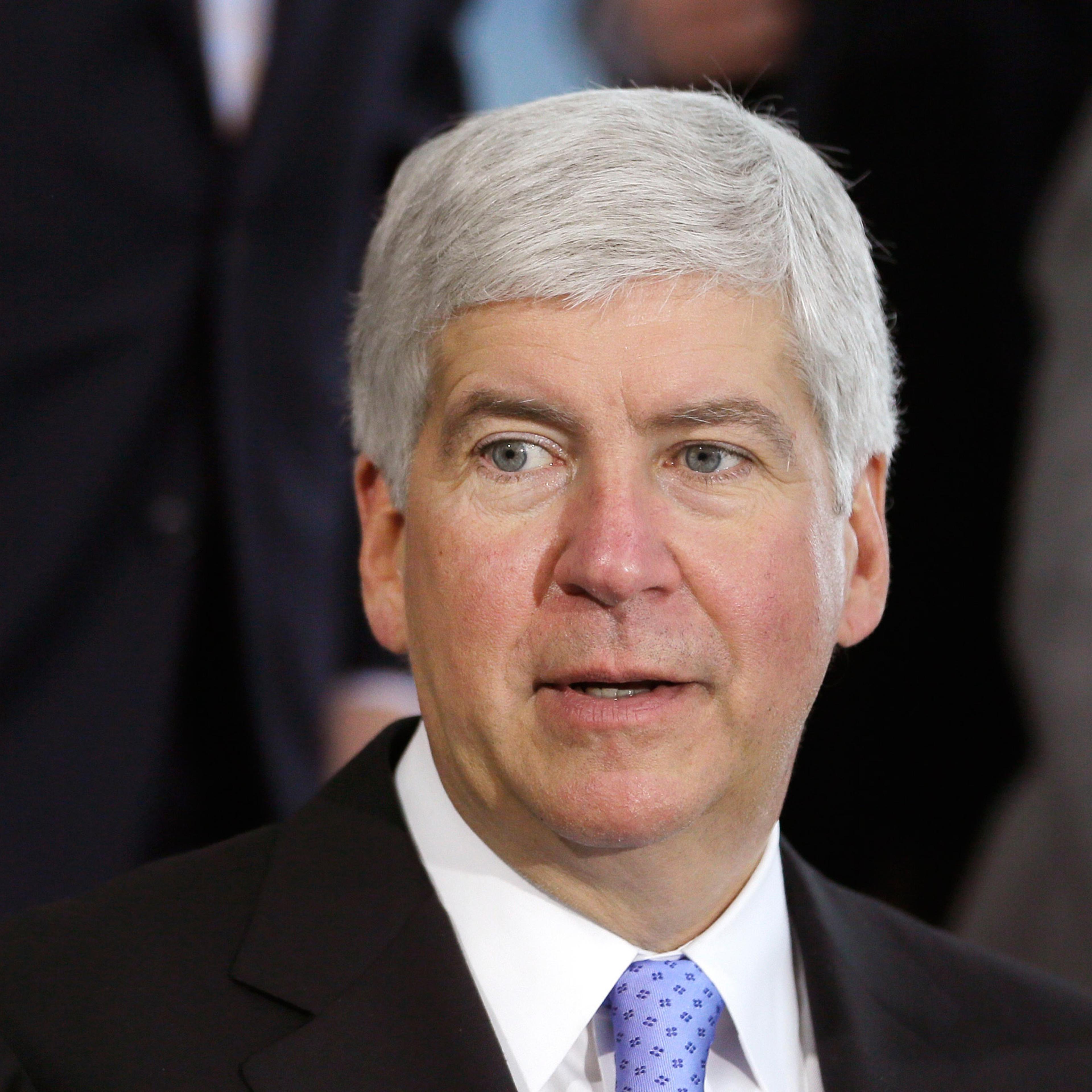 FILE--In this June 20, 2014 file photo, Michigan Gov. Rick Snyder speaks in Detroit. The governor's top legislative priorities in 2016 include restructuring Detroit’s school system, updating energy laws and enacting parole and other criminal justice chan