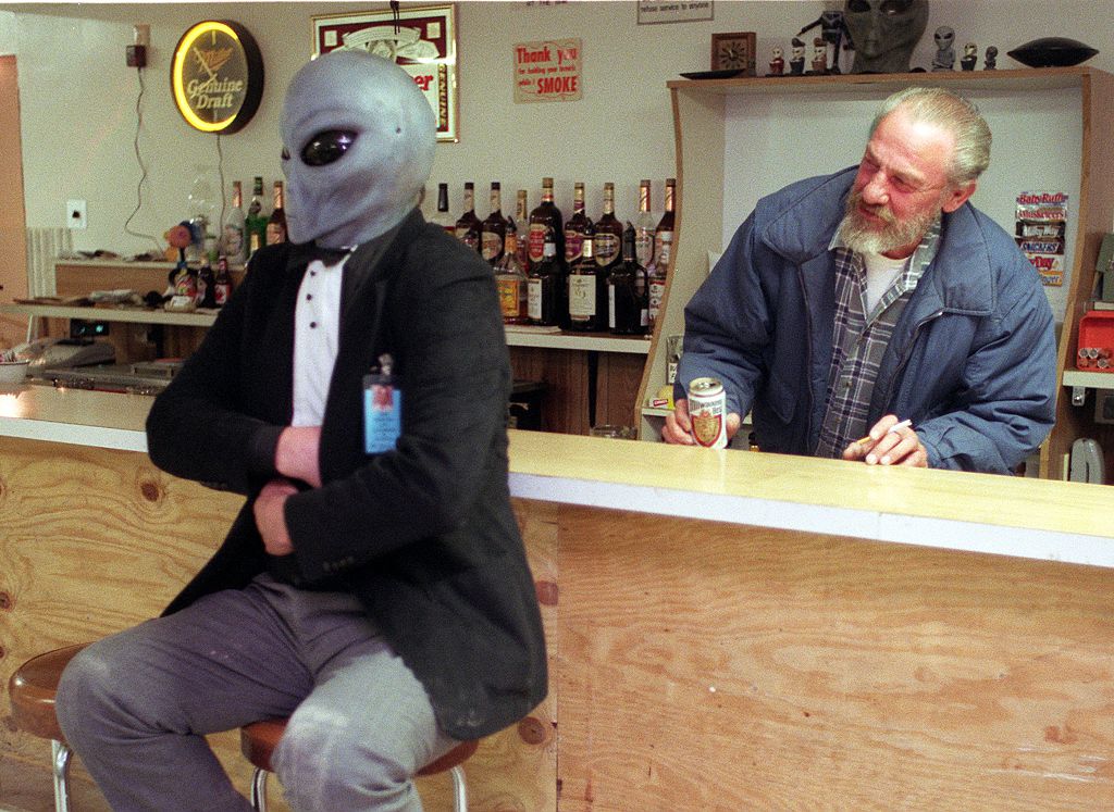 Story about Highway 375, which is known for its UFO sitings and the people who believe in them. Phot
