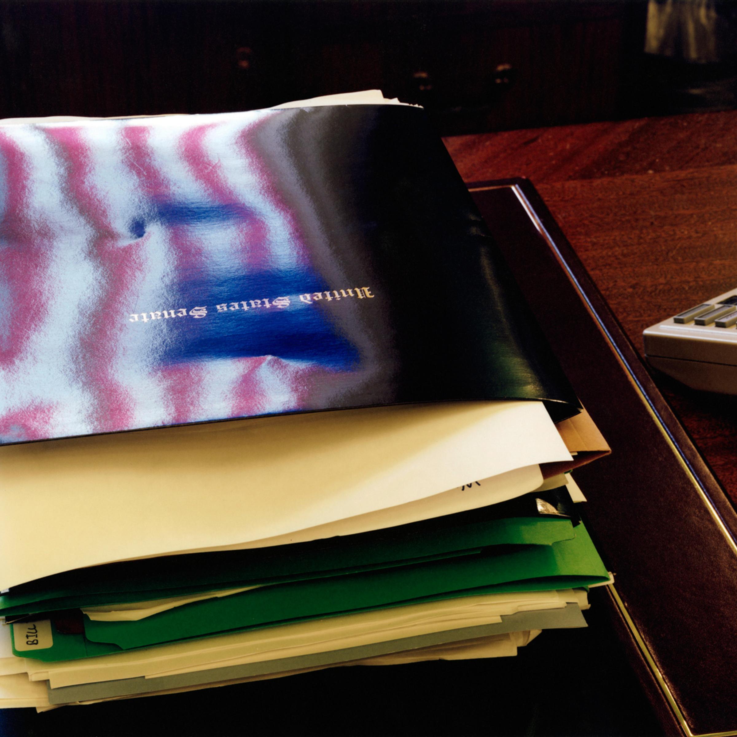 On the desk of Harry Reid, United States Senator for Nevada, and Senate Majority Leader.