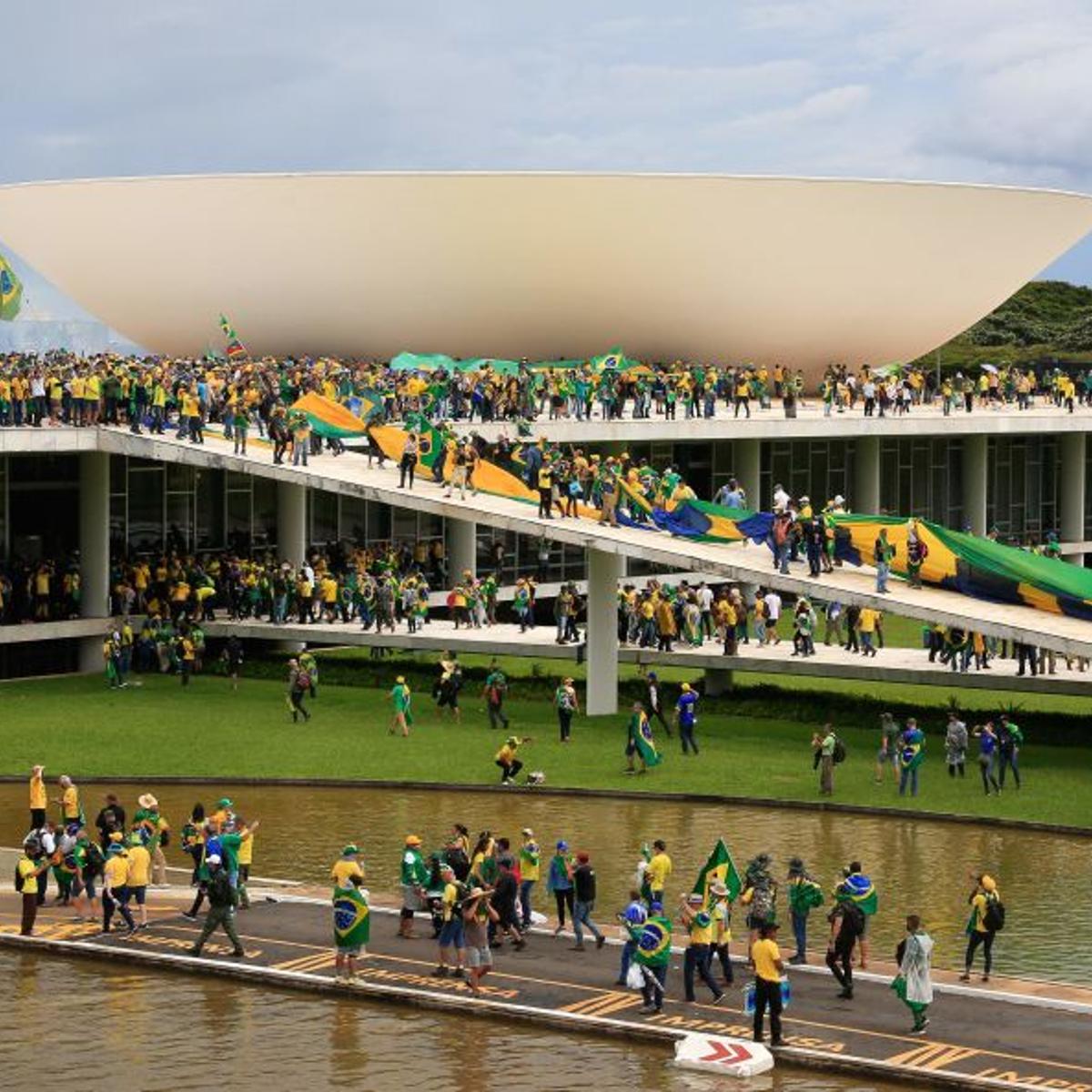 Supporters of Brazilian former President Jair Bolsonaro invade the National Congress in Brasilia on Jan. 8, 2023.
