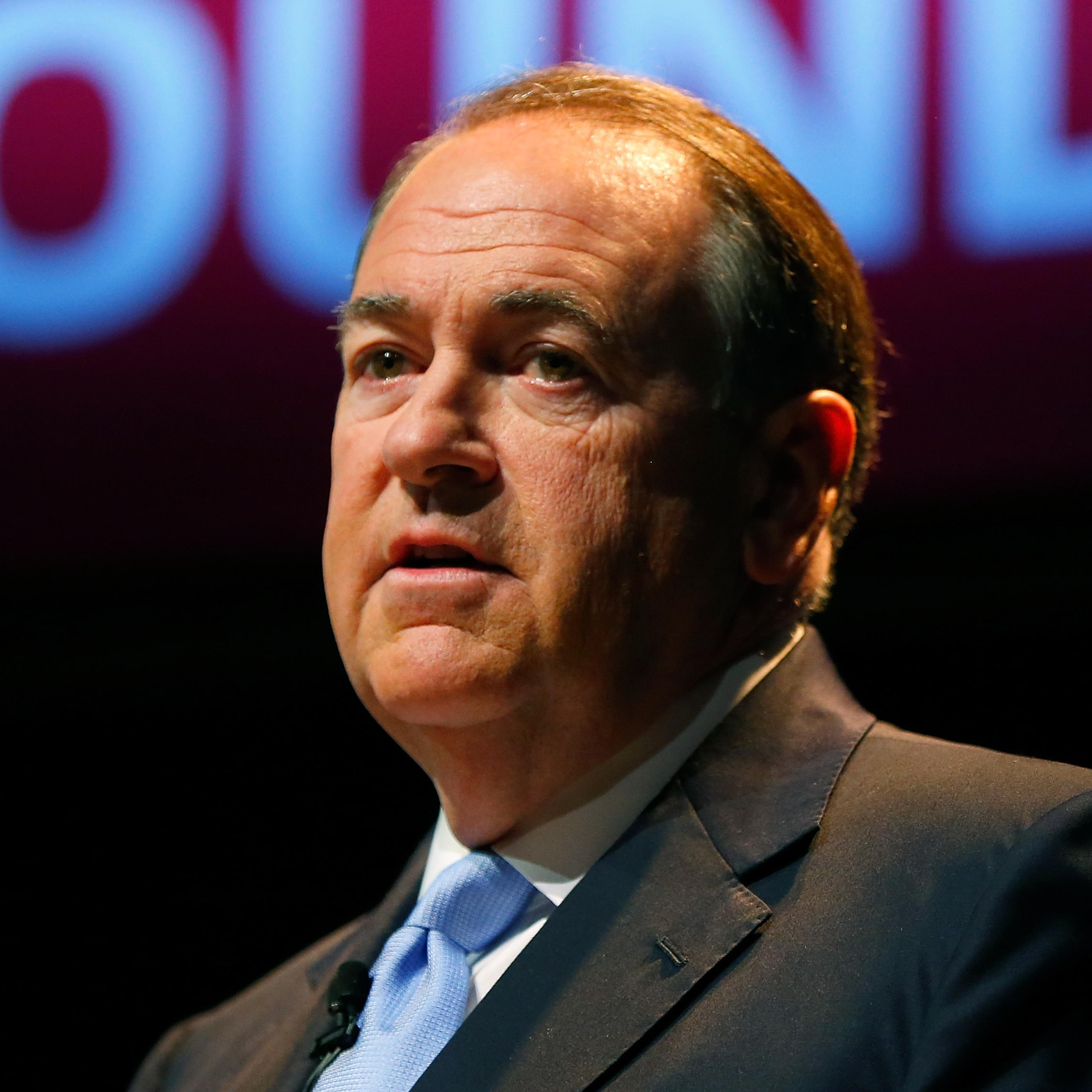 HOPE, AR - MAY 05: Former Arkansas Gov. Mike Huckabee speaks as he officially announces his candidacy for the 2016 Presidential race on May 5, 2015 in Hope, Arkansas. Huckabee, a Republican, previously ran for the presidency in 2008. (Photo by Matt Sul