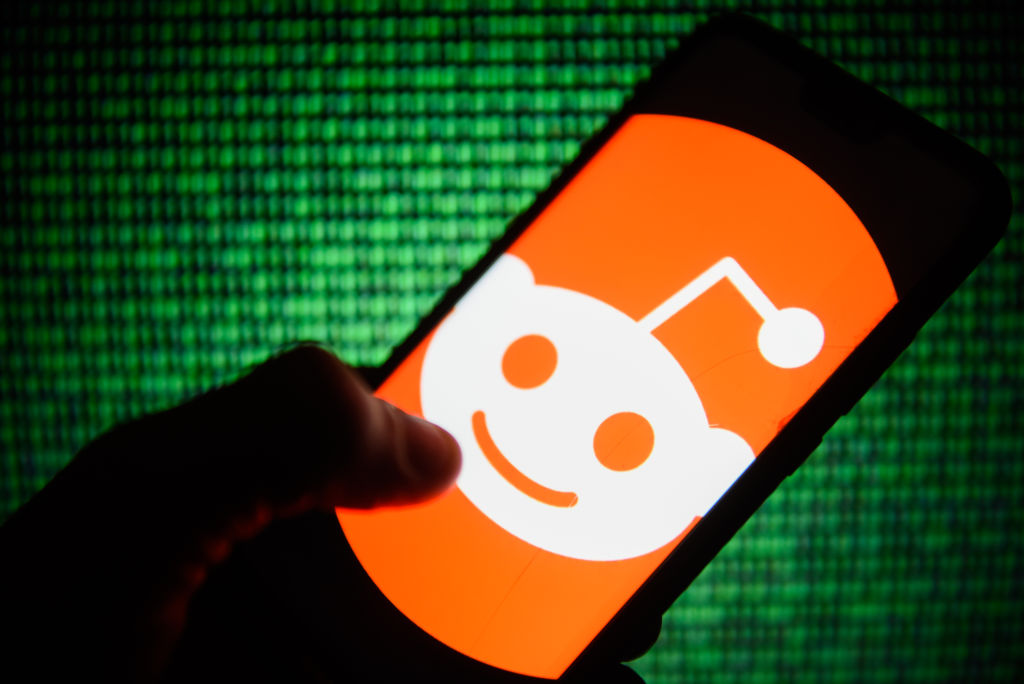 Reddit logo is seen on an android mobile phone