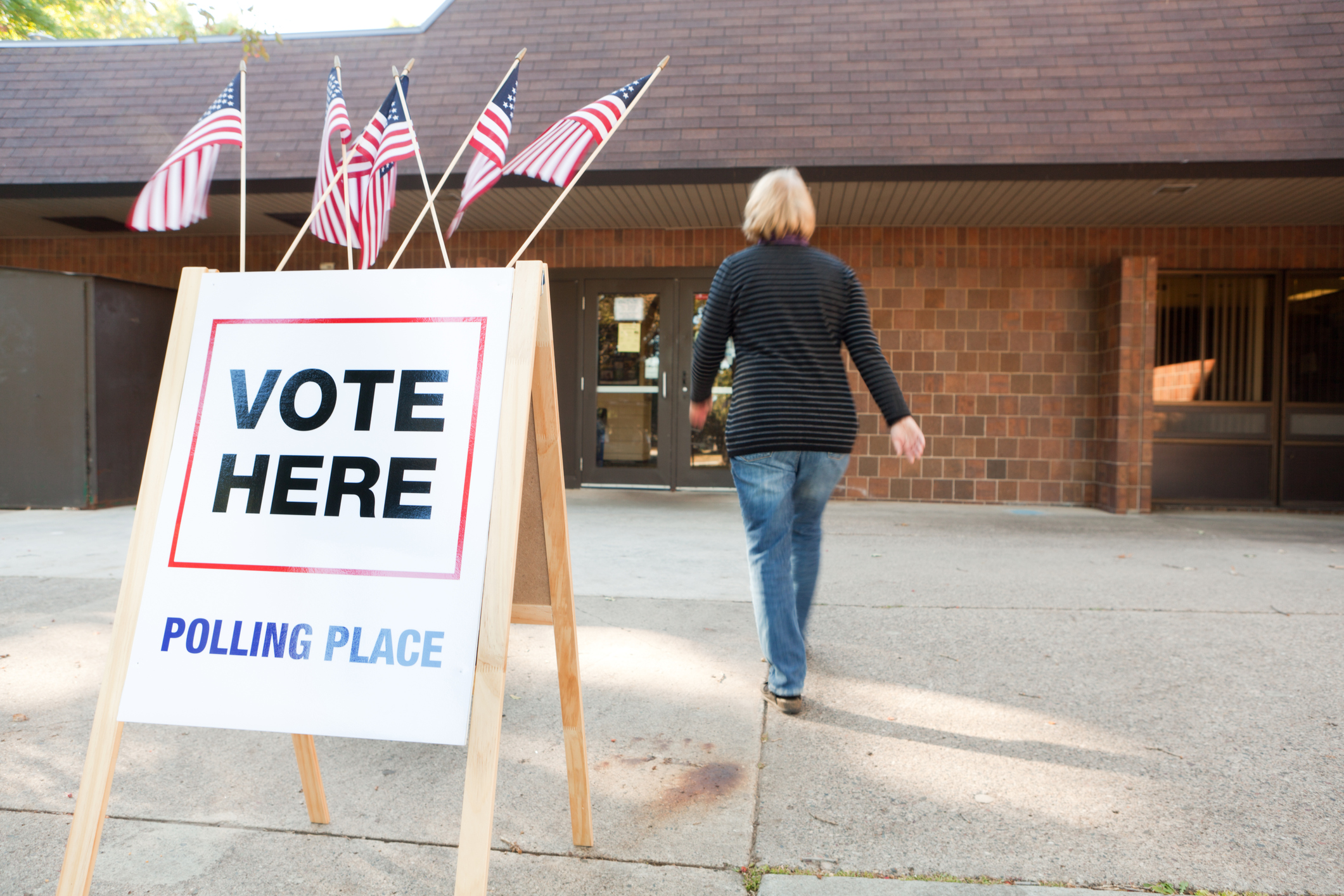 USA Election Voter Going to Polling Place Station Hz