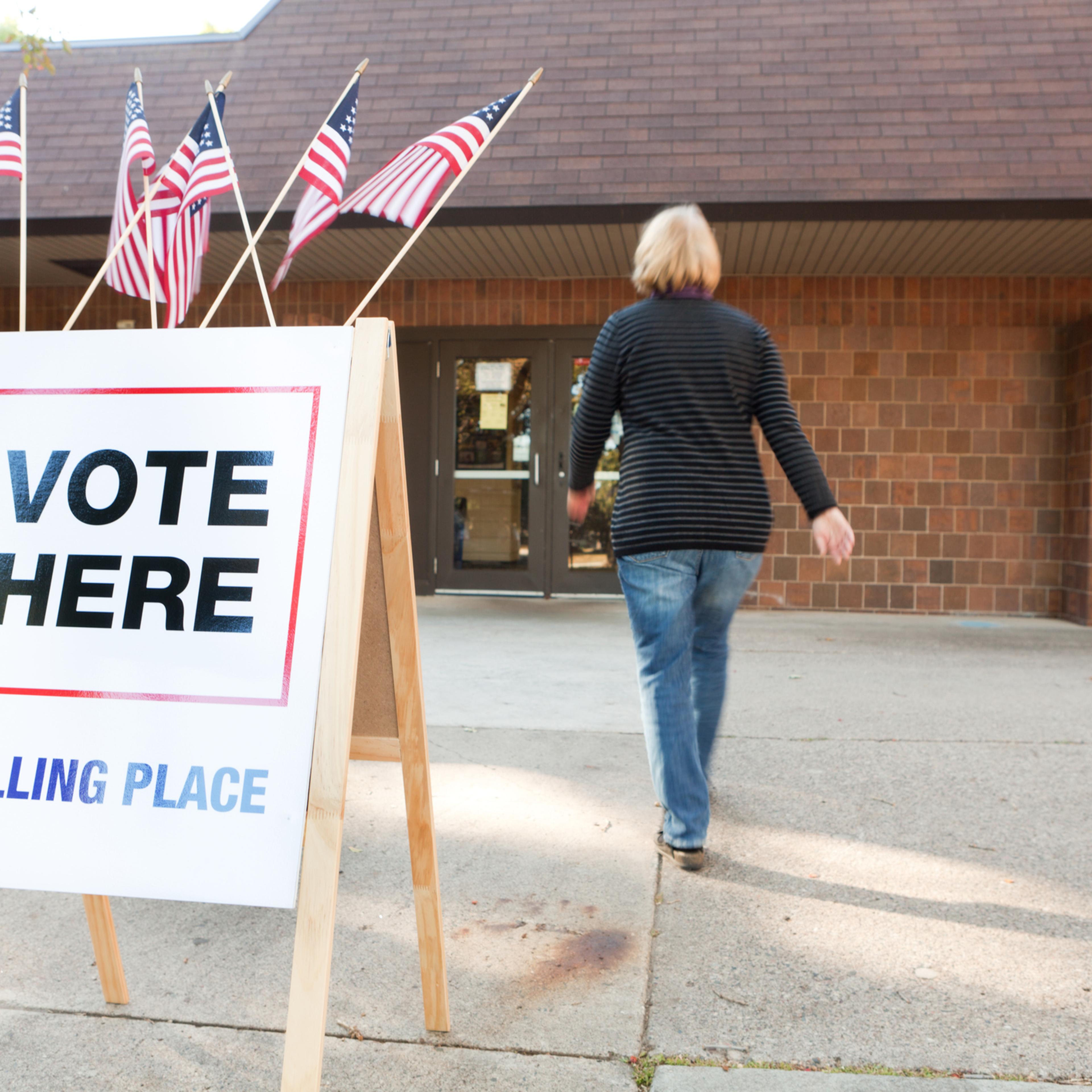 USA Election Voter Going to Polling Place Station Hz