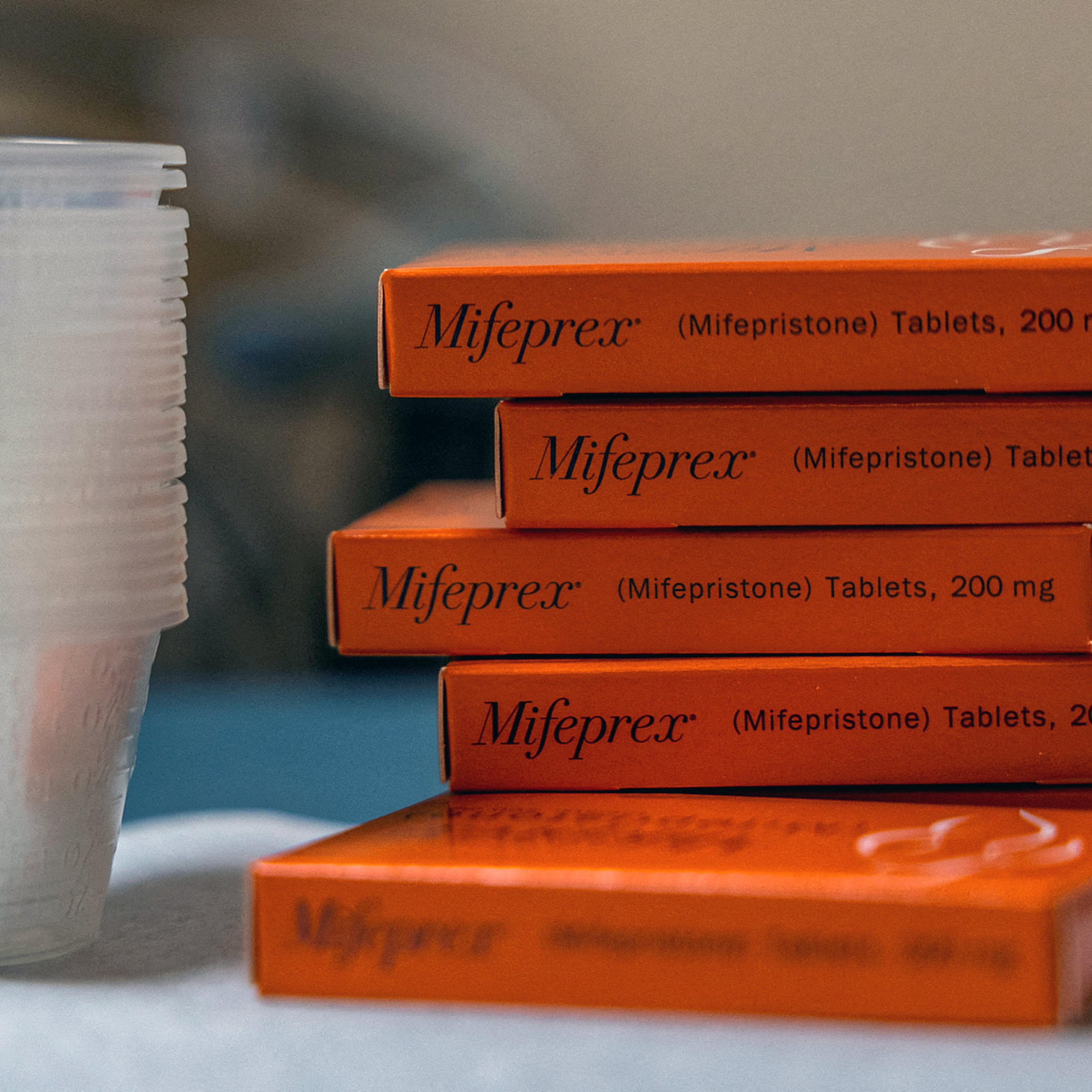 Boxes of mifepristone, the first pill given in a medical abortion, are prepared for patients at Women's Reproductive Clinic of New Mexico in Santa Teresa, U.S., January 13, 2023