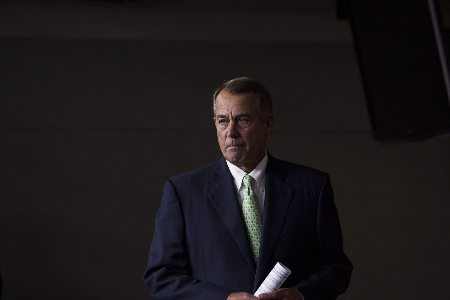 Speaker of the House John Bohener arrives for his weekly news conference on Capitol Hill, April 10, 2014 in Washington, DC.