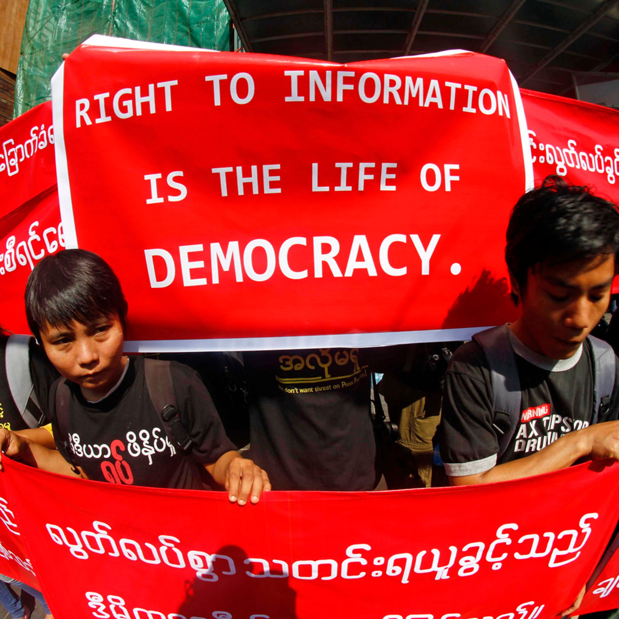 Myanmar Journalist Protest