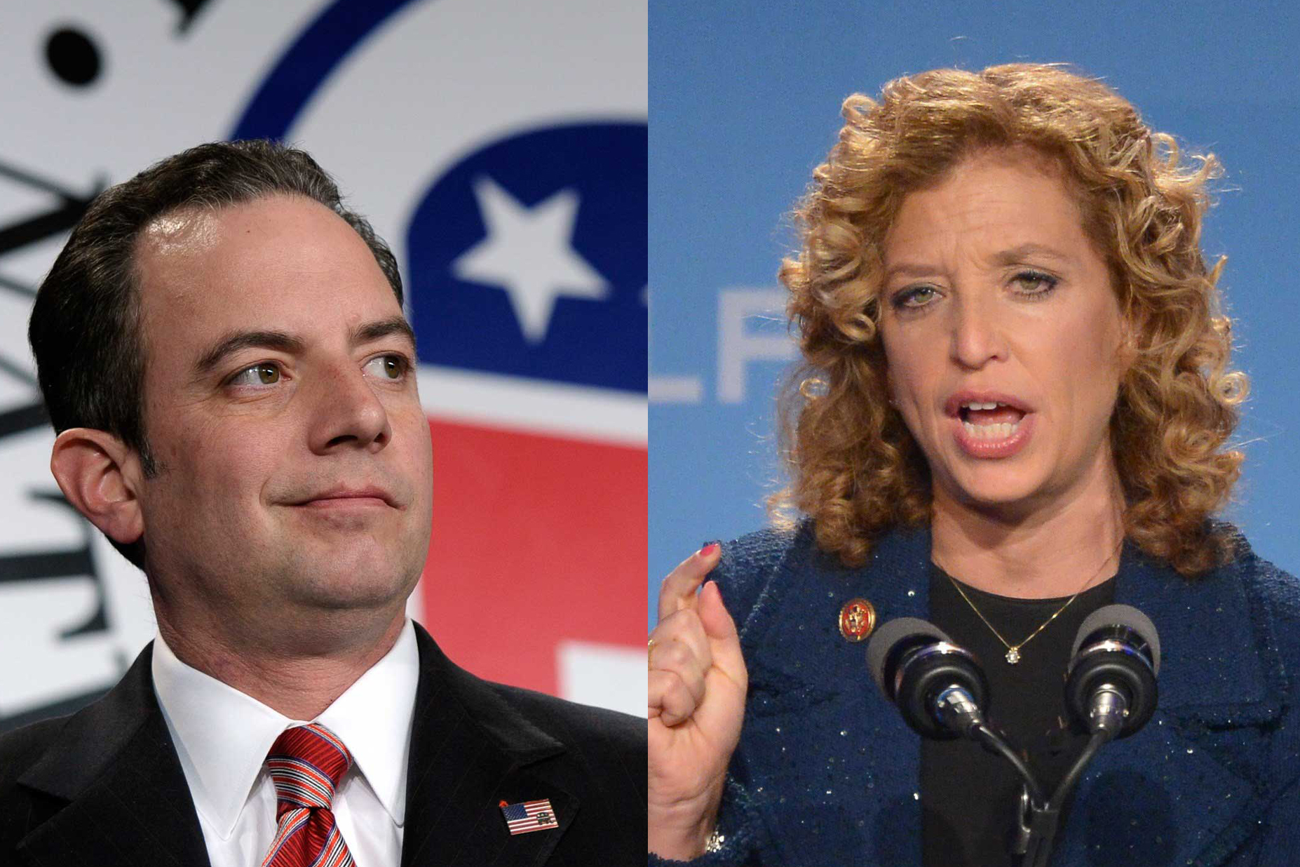 Left: Reince Priebus; Right: Debbie Wasserman-Schultz