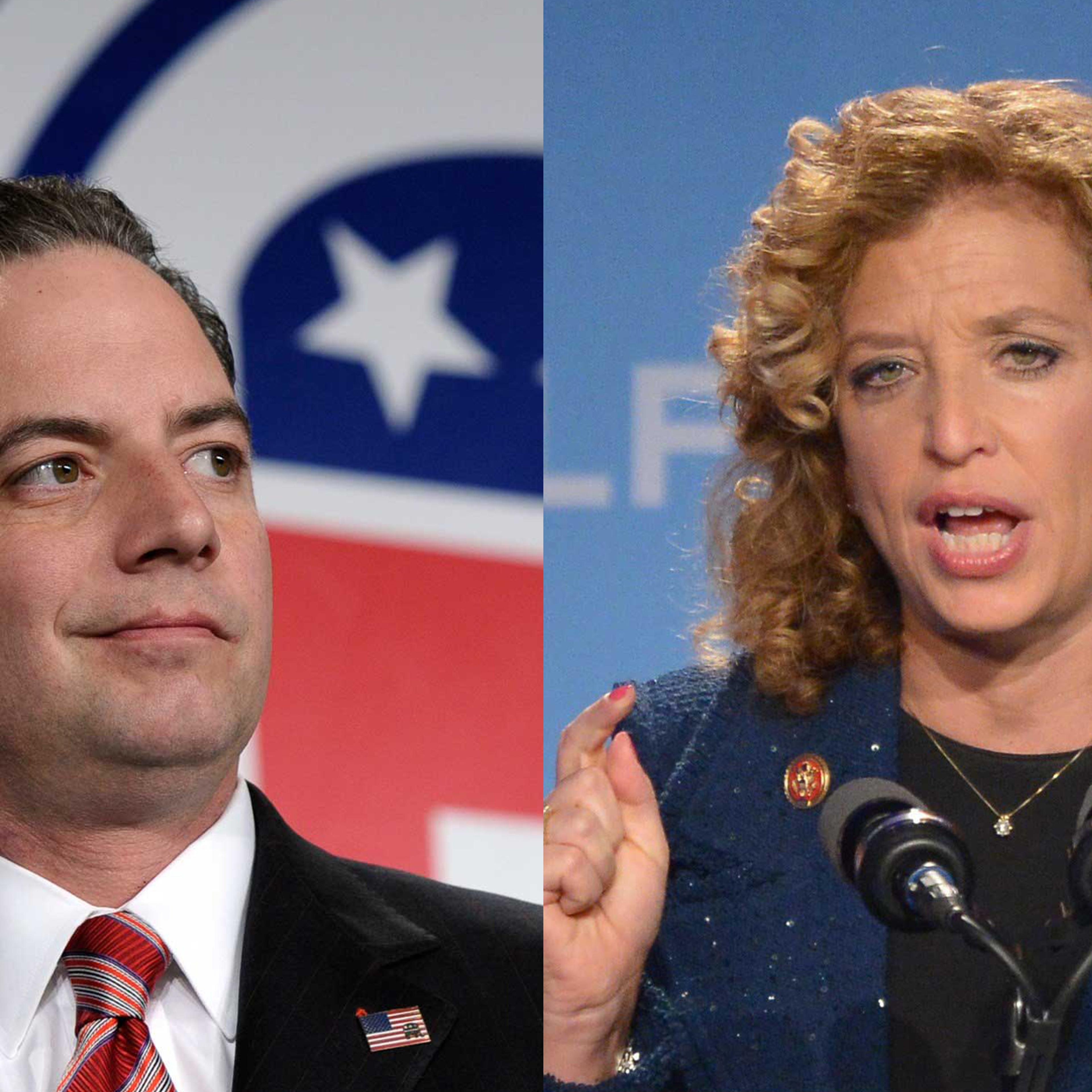 Left: Reince Priebus; Right: Debbie Wasserman-Schultz