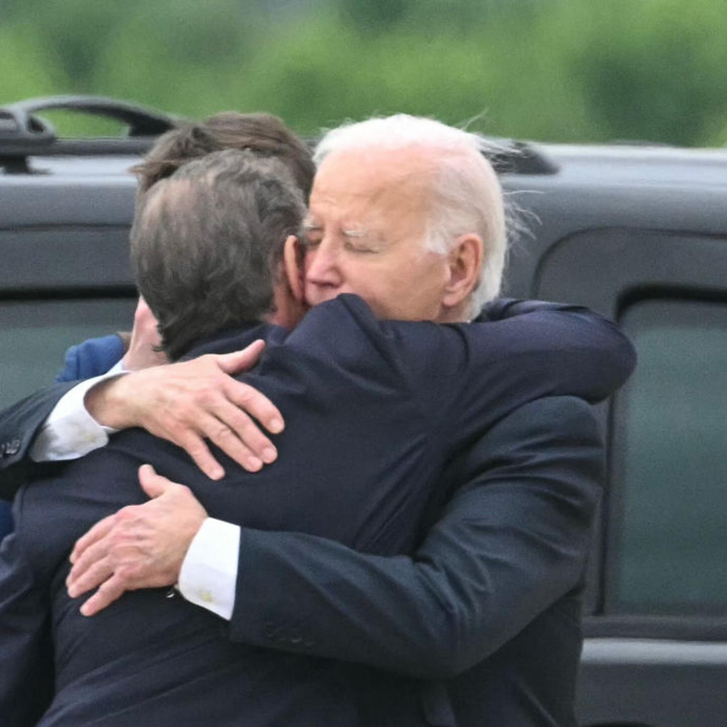 Joe Hunter Biden hug