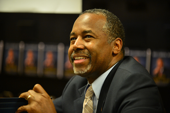 Republican Presidential candidate Dr. Ben Carson is seen at Barnes and Noble where he made an appearance to sign copies of his book "A More Perfect Union: What We the People Can Do to Reclaim Our Constitutional Liberties" on November 5, 2015 in Miami, Fl