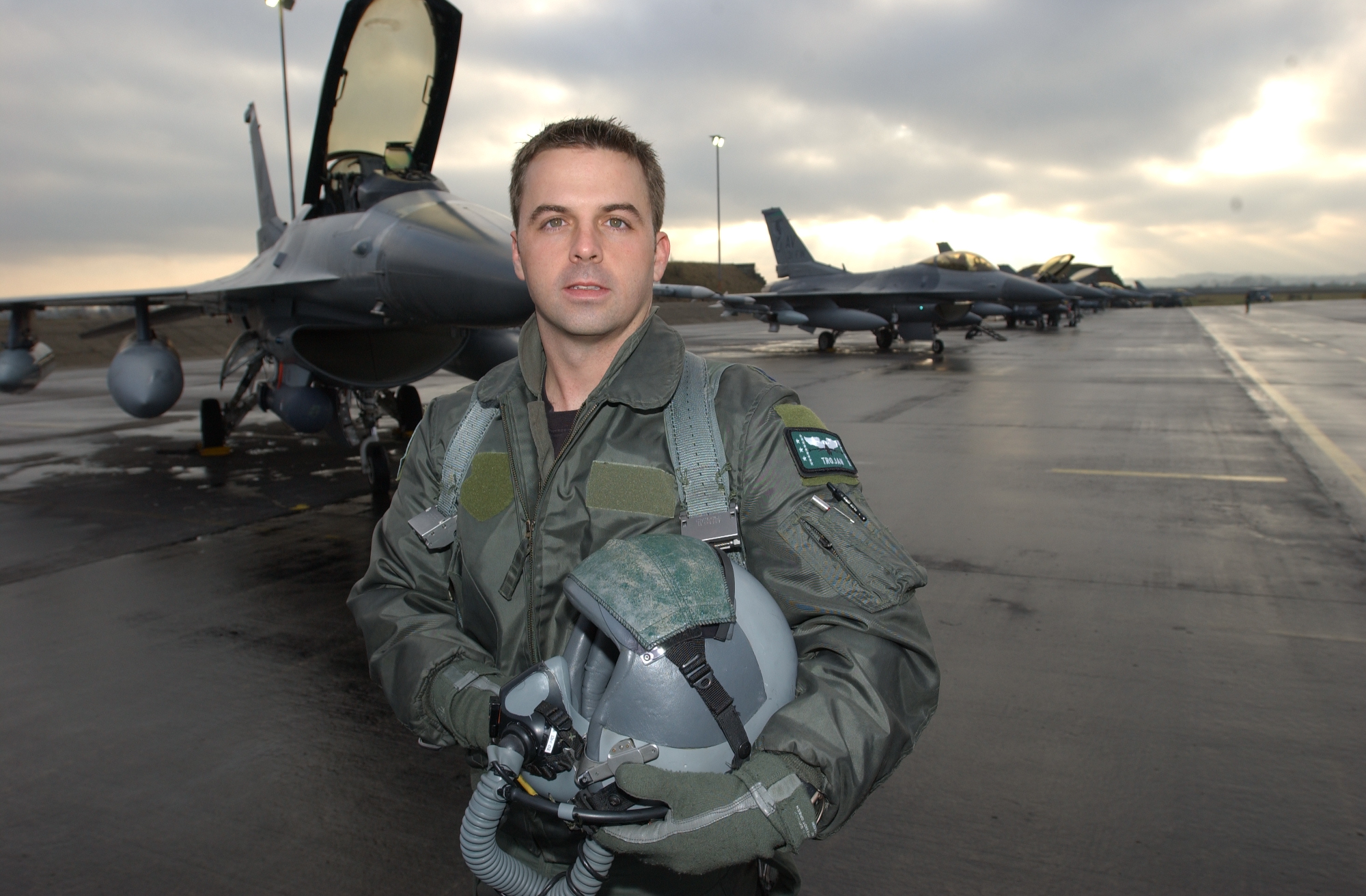 Troy Gilbert on the flight line in 2002