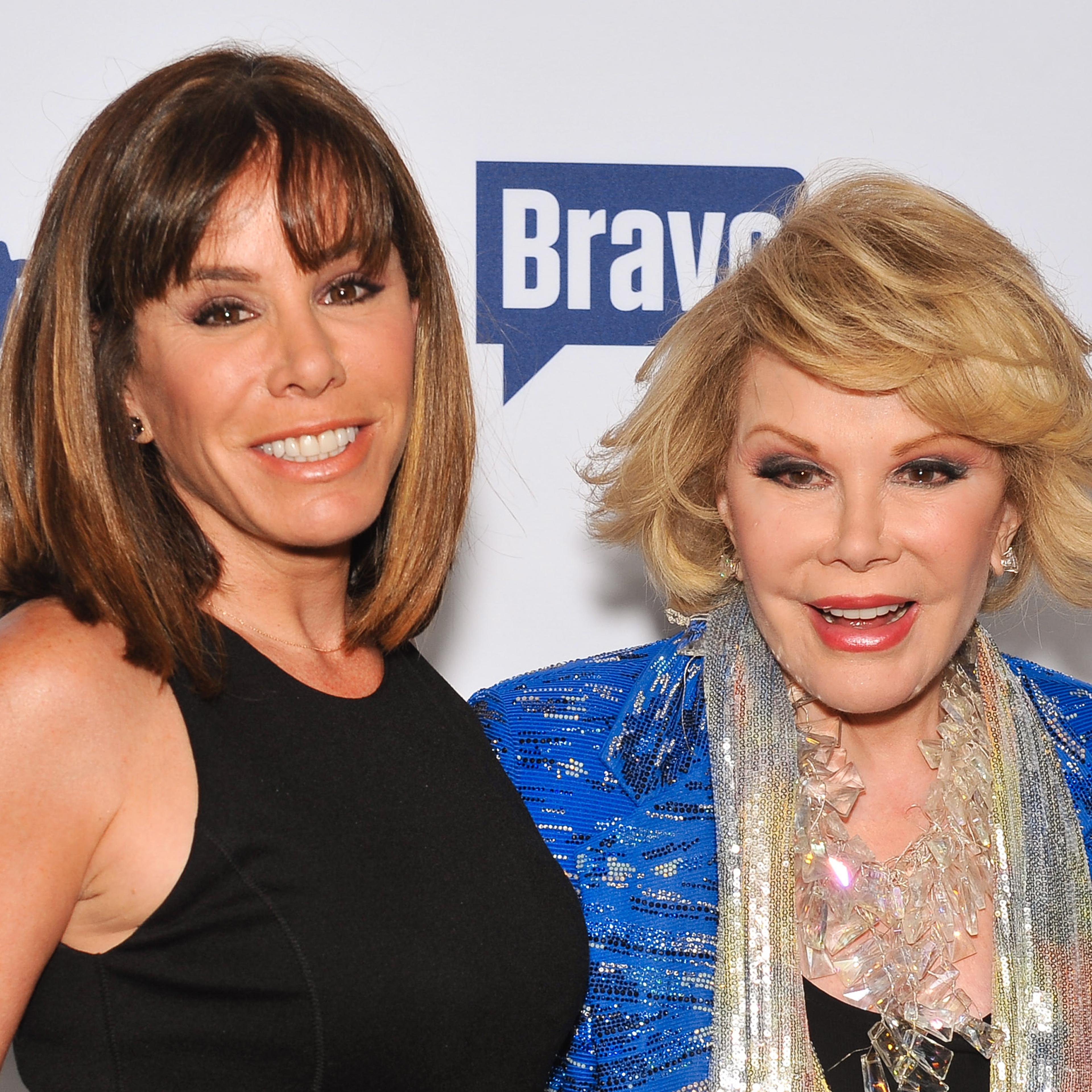 Joan Rivers (R) and daughter Melissa Rivers on May 15, 2014 in New York City.