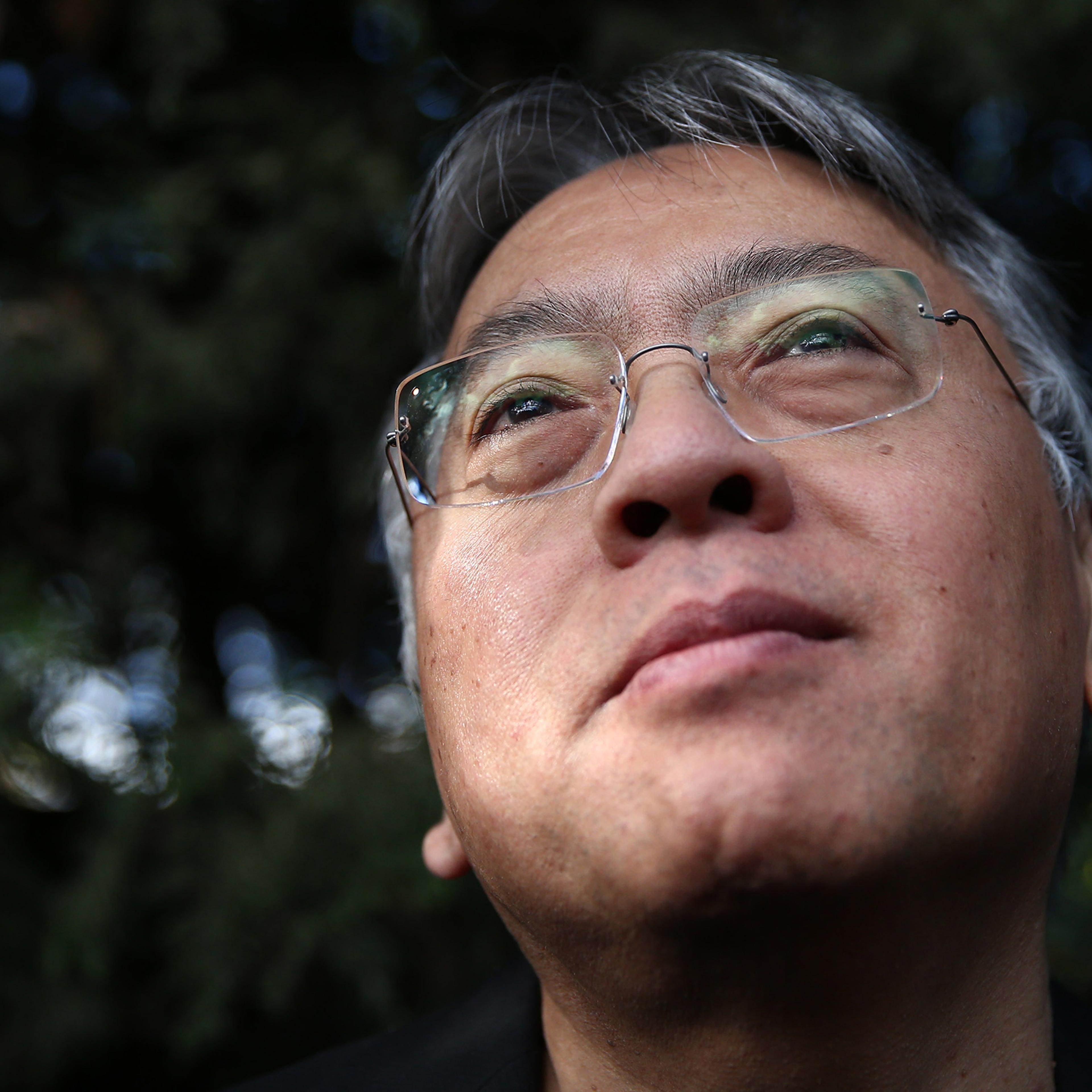 Novelist Kazuo Ishiguro in the garden of his house in London in October 2017, shortly after being named winner of the 2017 Nobel prize in literature.