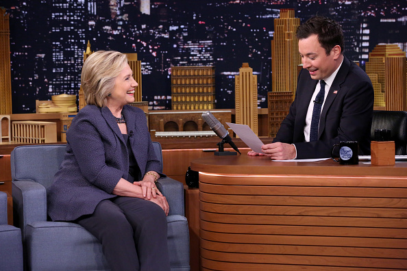 Democratic Presidential Candidate Hillary Clinton during an interview with host Jimmy Fallon on September 19, 2016.