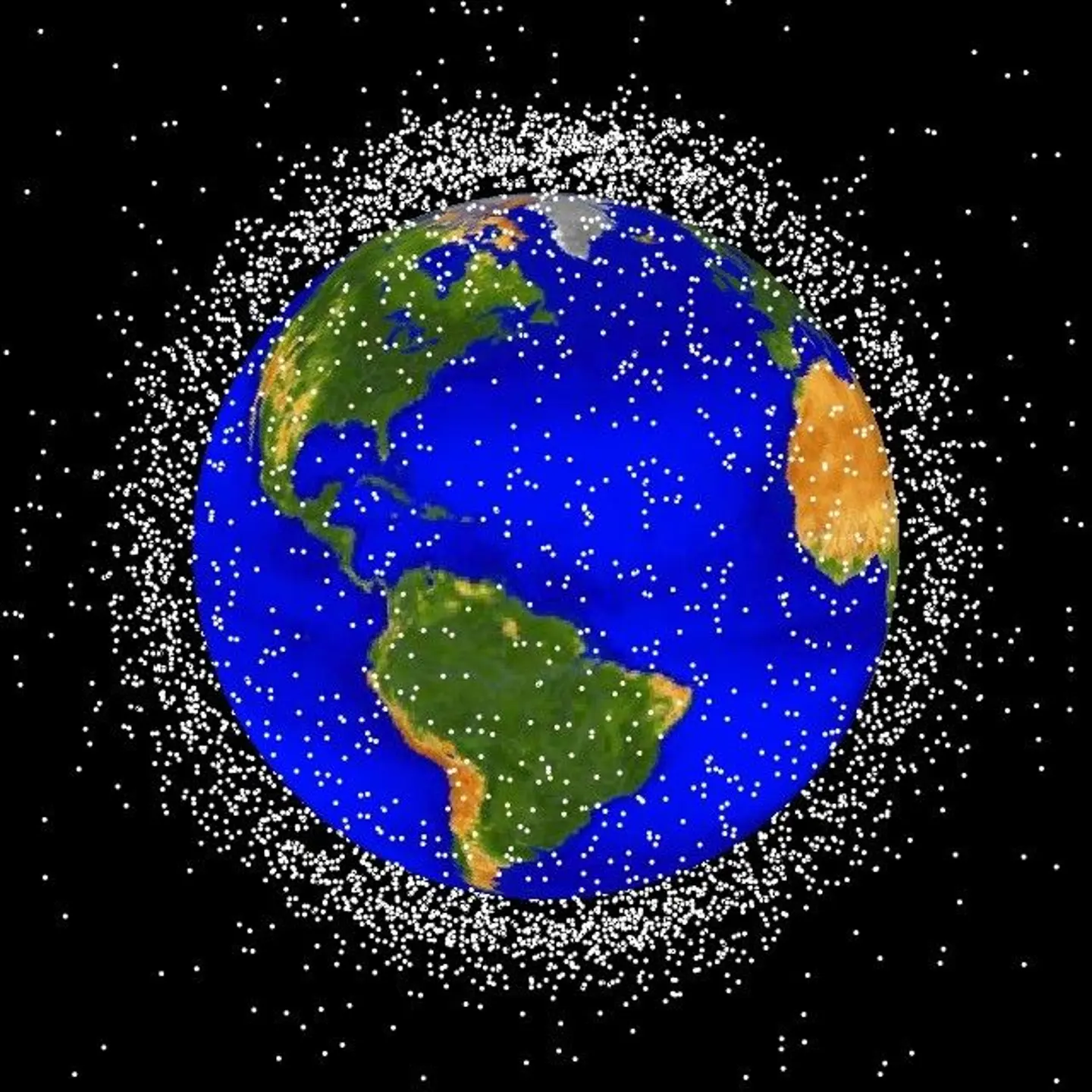 Clean up your room: A NASA rendering of the low Earth orbit debris field