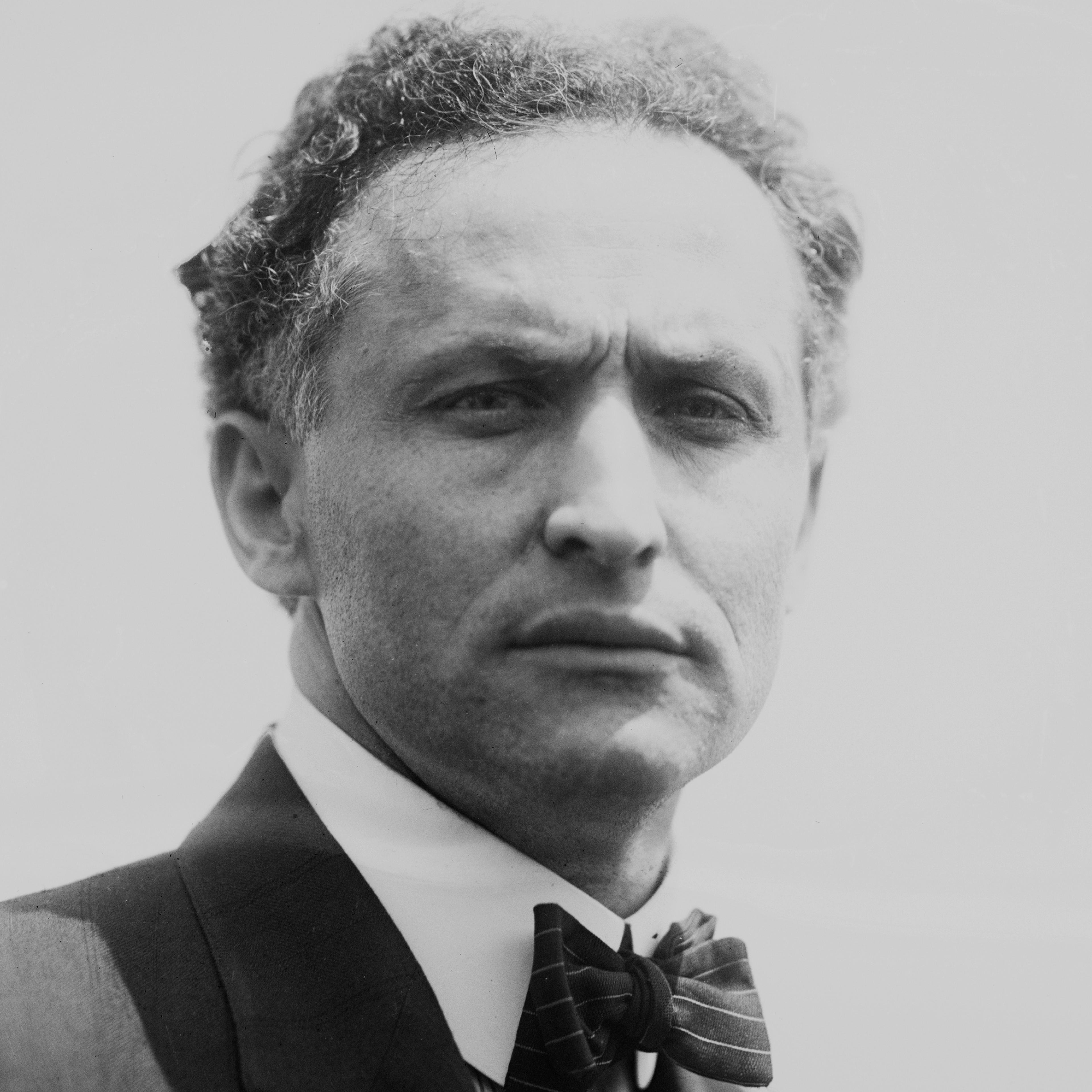 Illusionist and escape artist Harry Houdini in New York City on July 7, 1912. That same day he performed his famous stunt in which he was submerged in the East River in a crate and escaped in just under a minute.