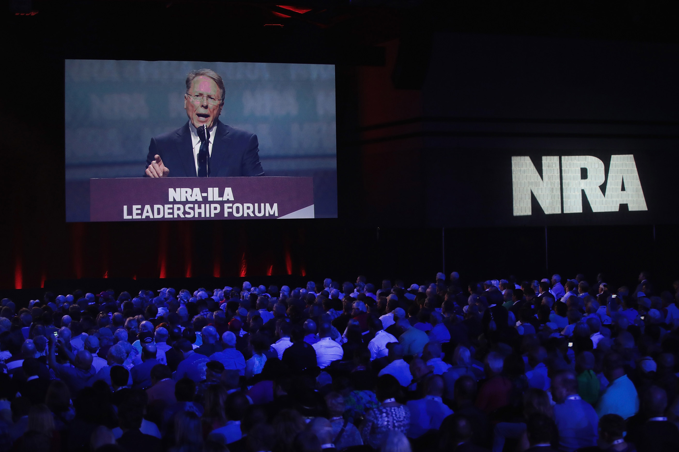 Wayne LaPierre, executive vice president and CEO of the NRA, speaks at the NRA-ILA's Leadership Forum at the 146th NRA Annual Meetings & Exhibits on April 28, 2017 in Atlanta, Georgia.