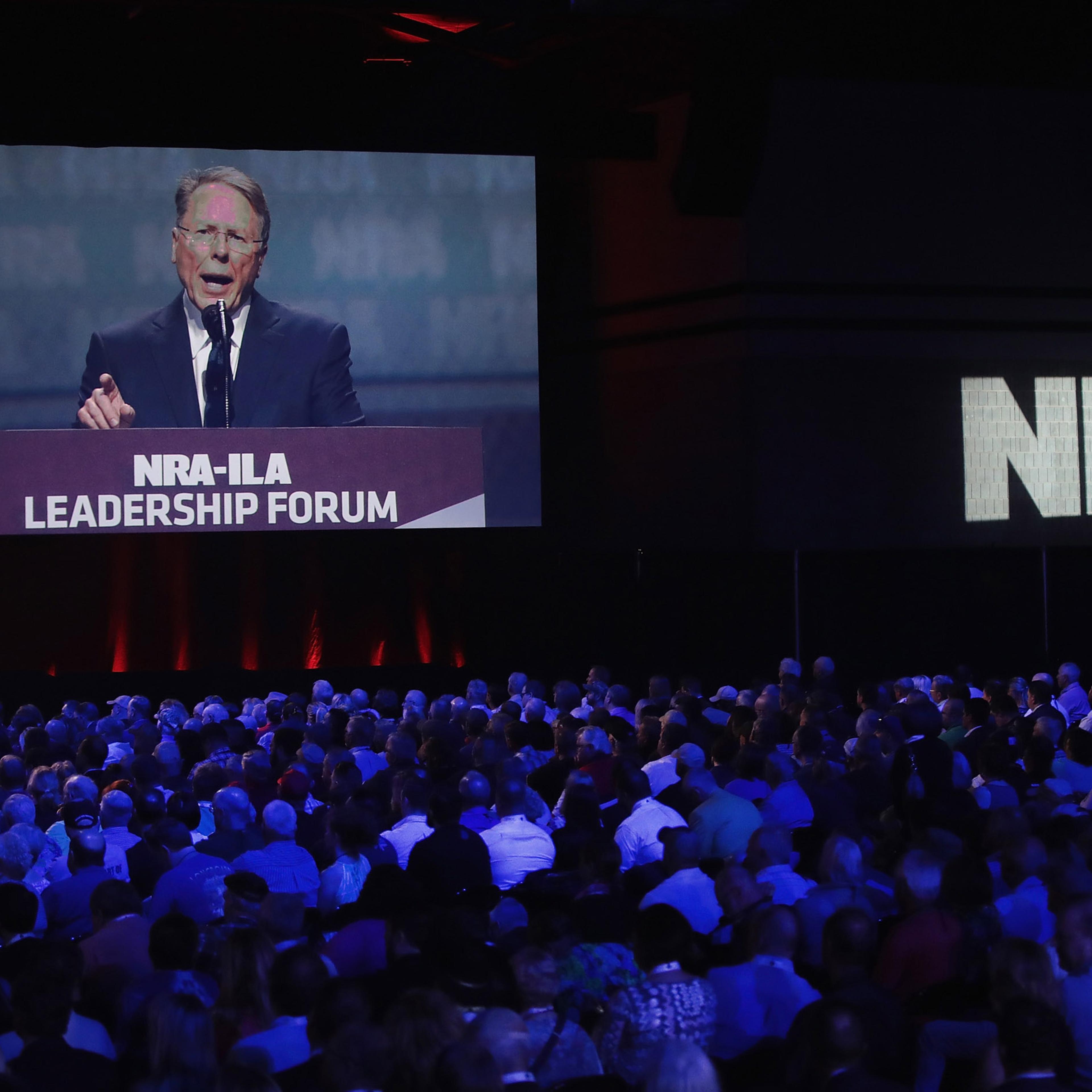Wayne LaPierre, executive vice president and CEO of the NRA, speaks at the NRA-ILA's Leadership Forum at the 146th NRA Annual Meetings & Exhibits on April 28, 2017 in Atlanta, Georgia.