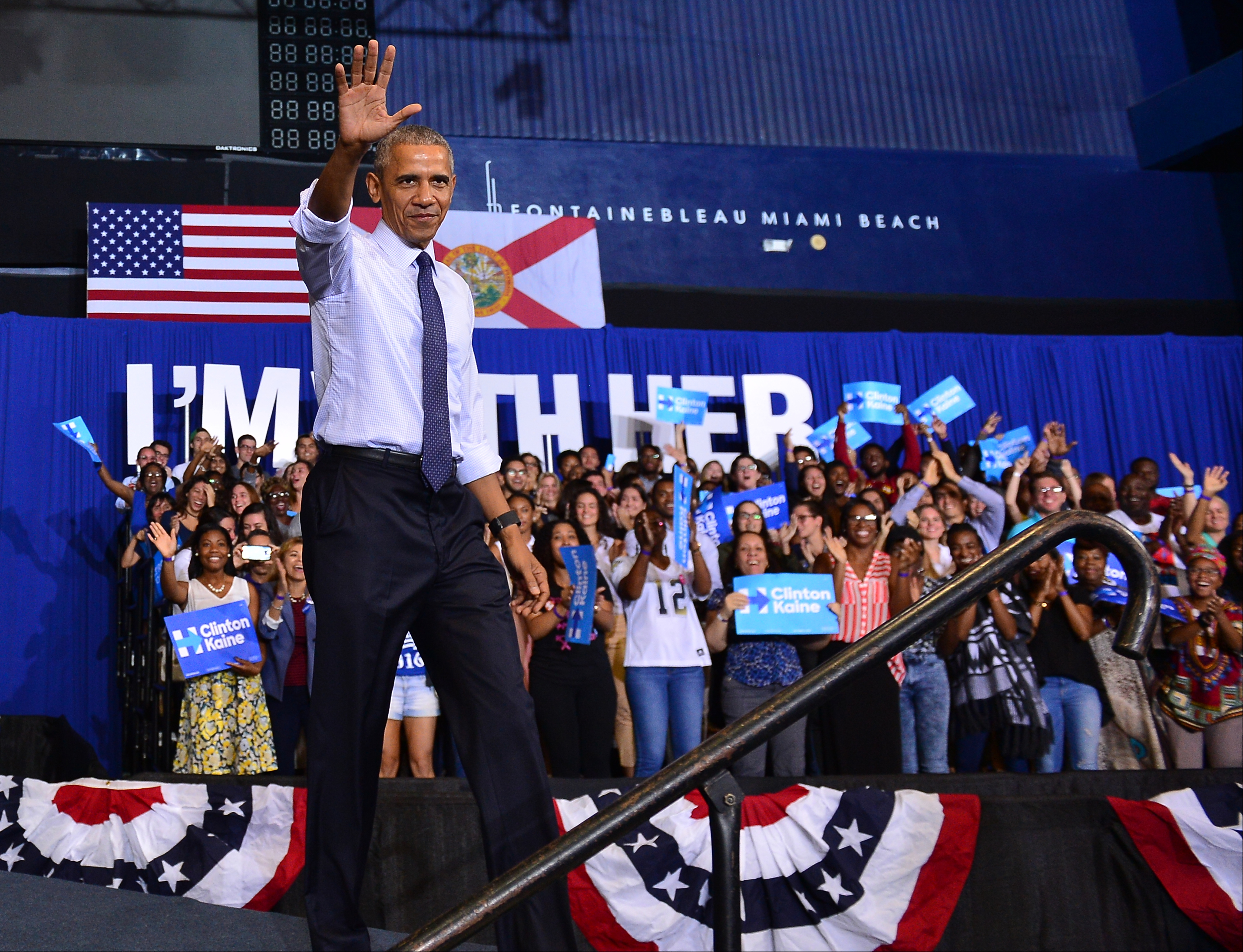 President Barack Obama To Campaign For Hillary Clinton In Miami, Florida