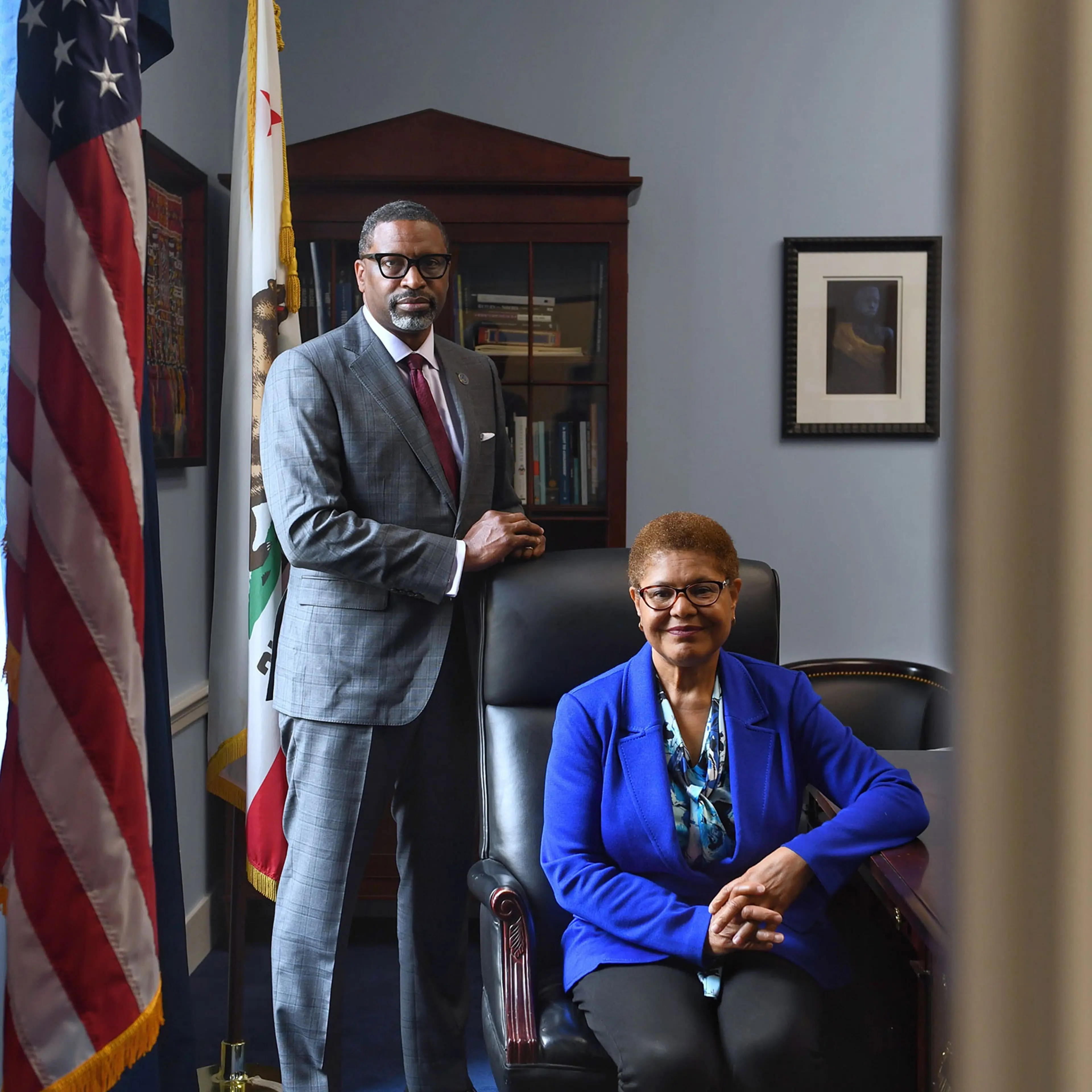 NAACP President Derrick Johnson and Representative Karen Bass