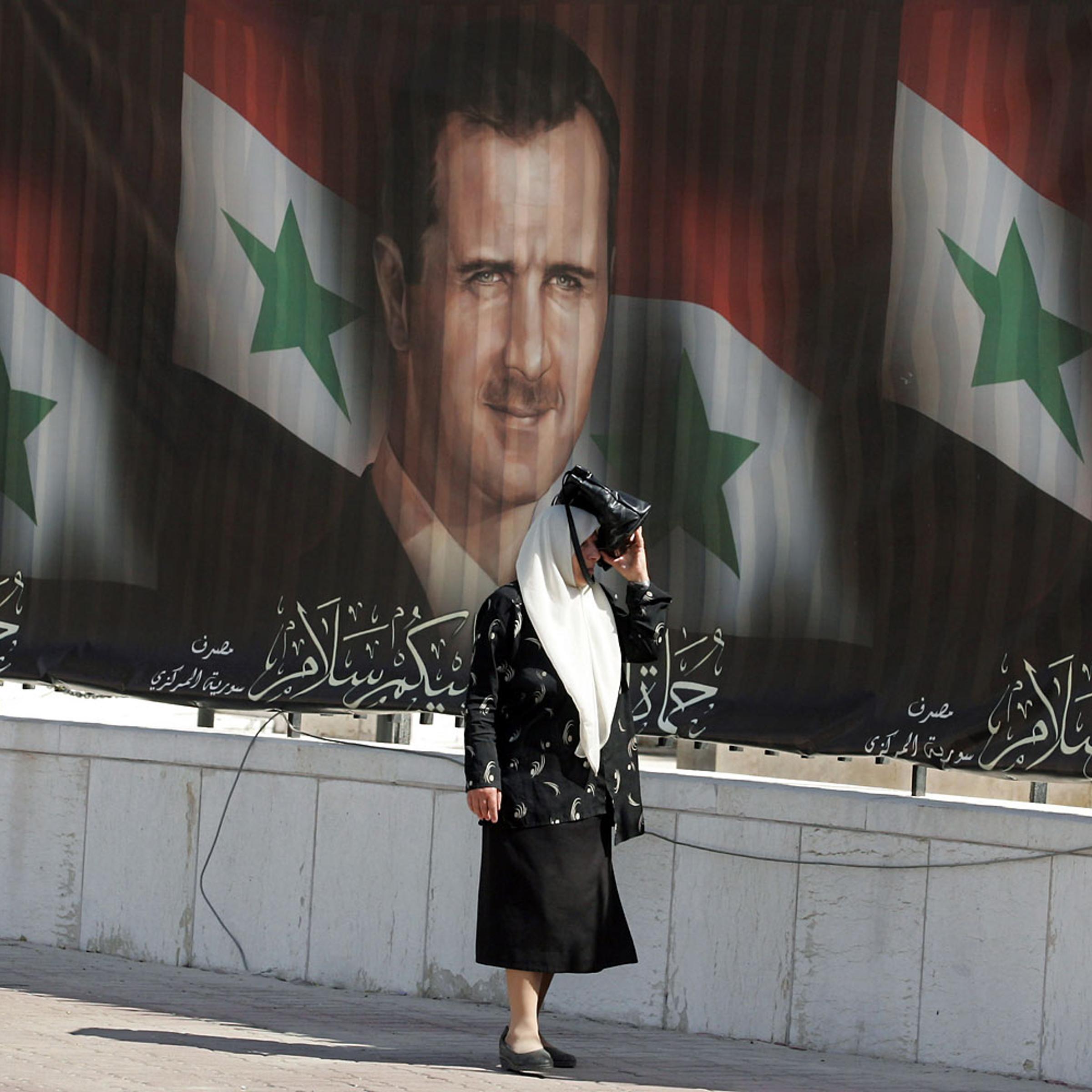 Portraits of President Bashar Assad seen in Damascus during the previous presidential elections in May 2007.
