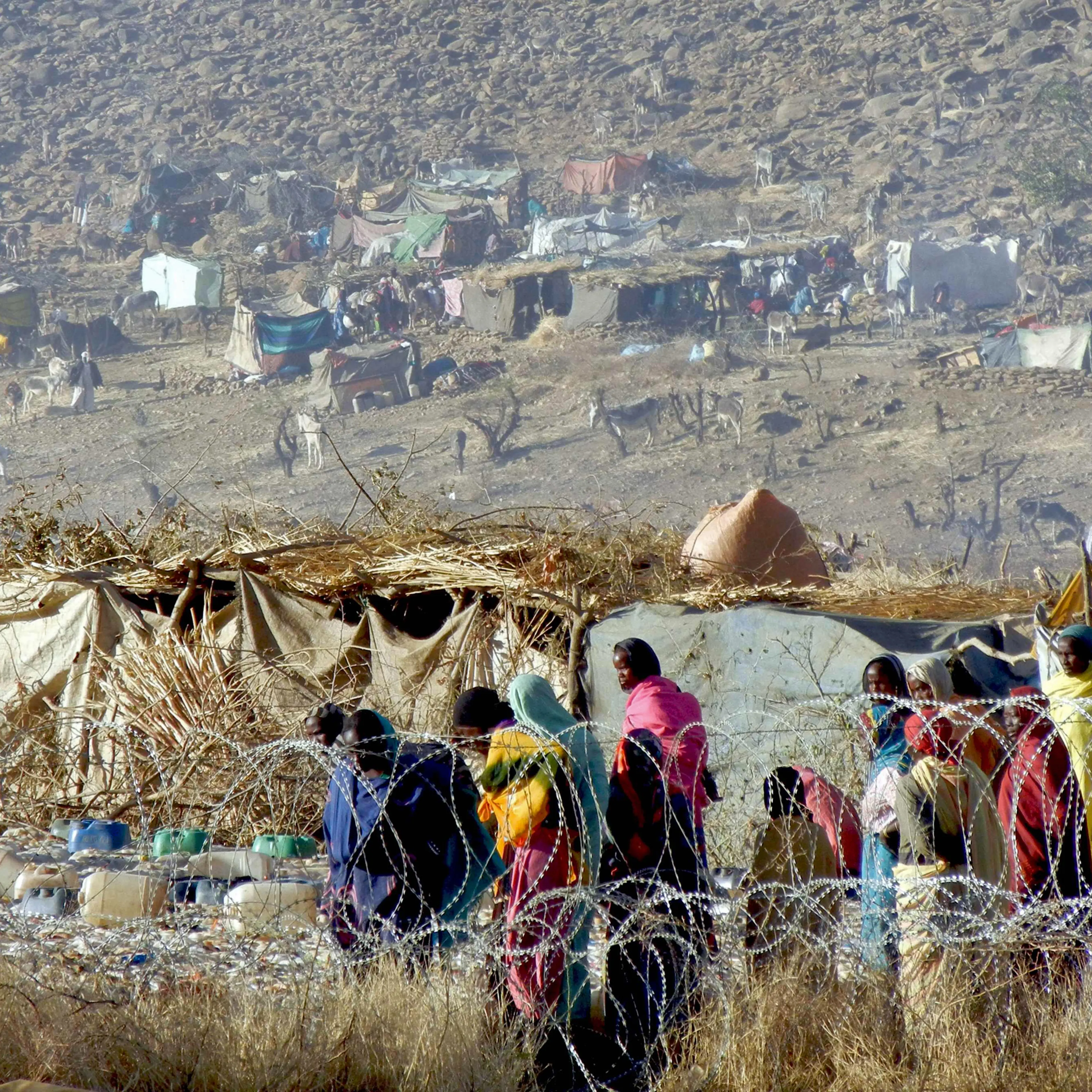 Internally displaced persons (IDPs) in Sudan's North Darfur state, who fled their homes following ongoing clashes between armed movements and government forces in the Jebel Marra area, a stronghold of the rebel Sudan Liberation Army on Feb. 9, 2016.