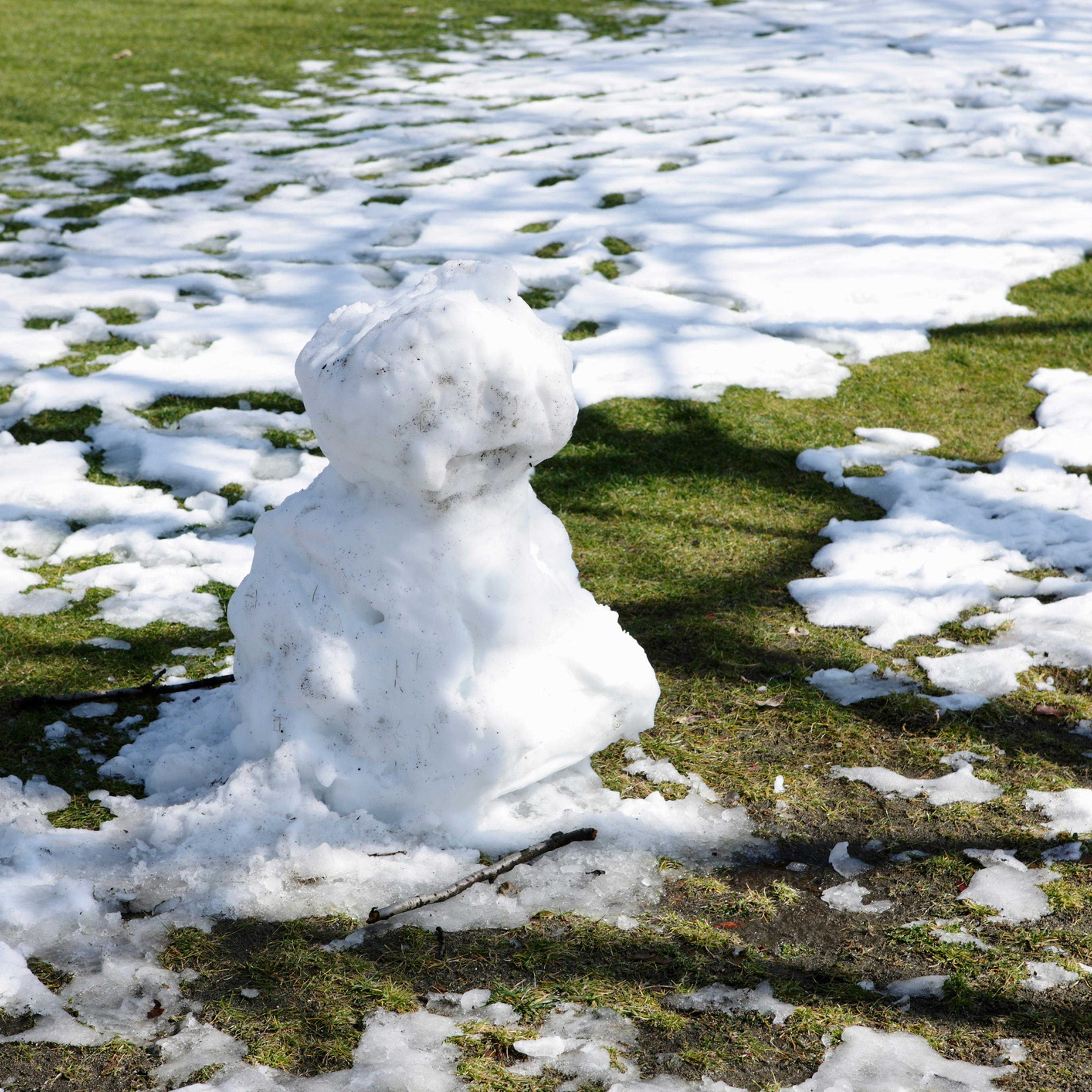 melting snowman winter weather