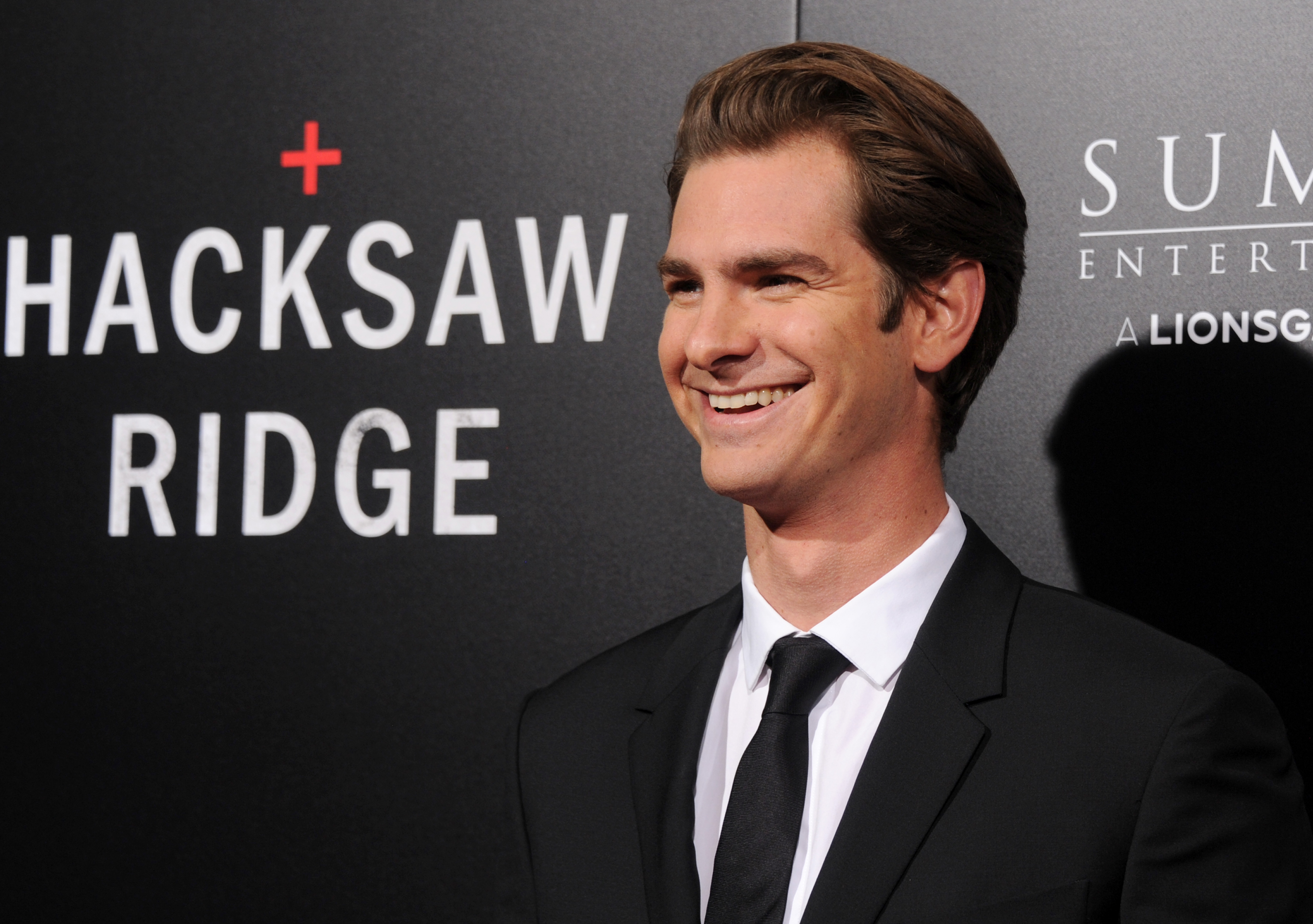 Andrew Garfield arrives at the screening of "Hacksaw Ridge" on October 24, 2016 in Beverly Hills, California.