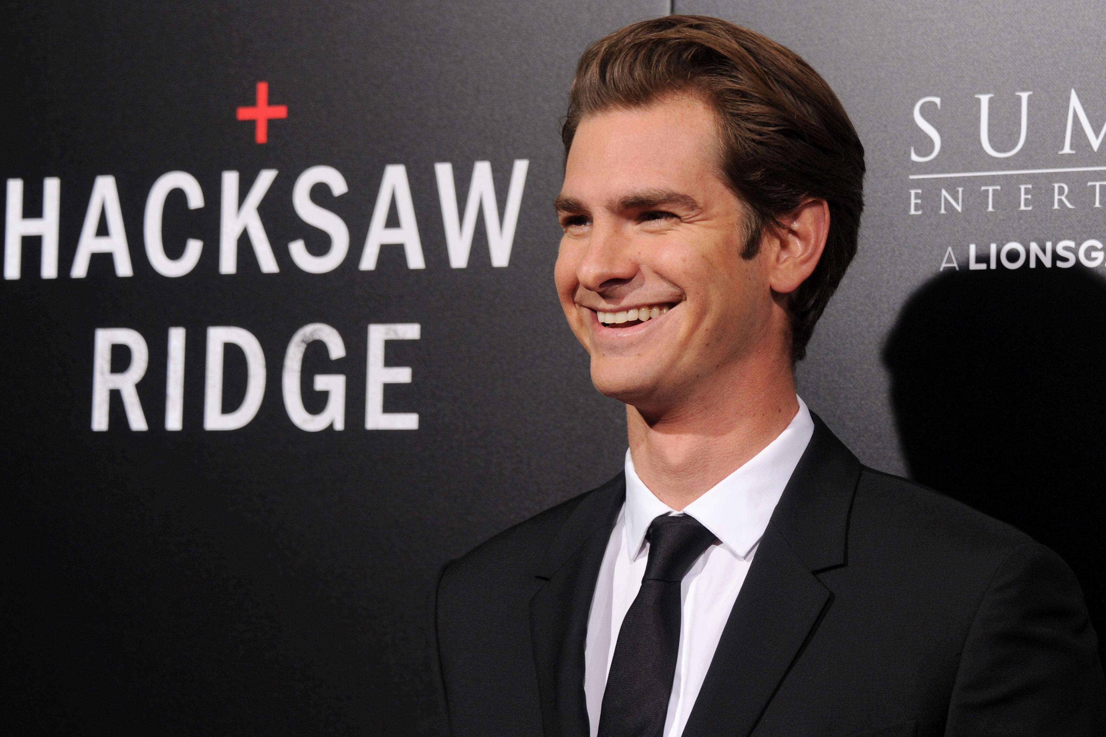Andrew Garfield arrives at the screening of "Hacksaw Ridge" on October 24, 2016 in Beverly Hills, California.