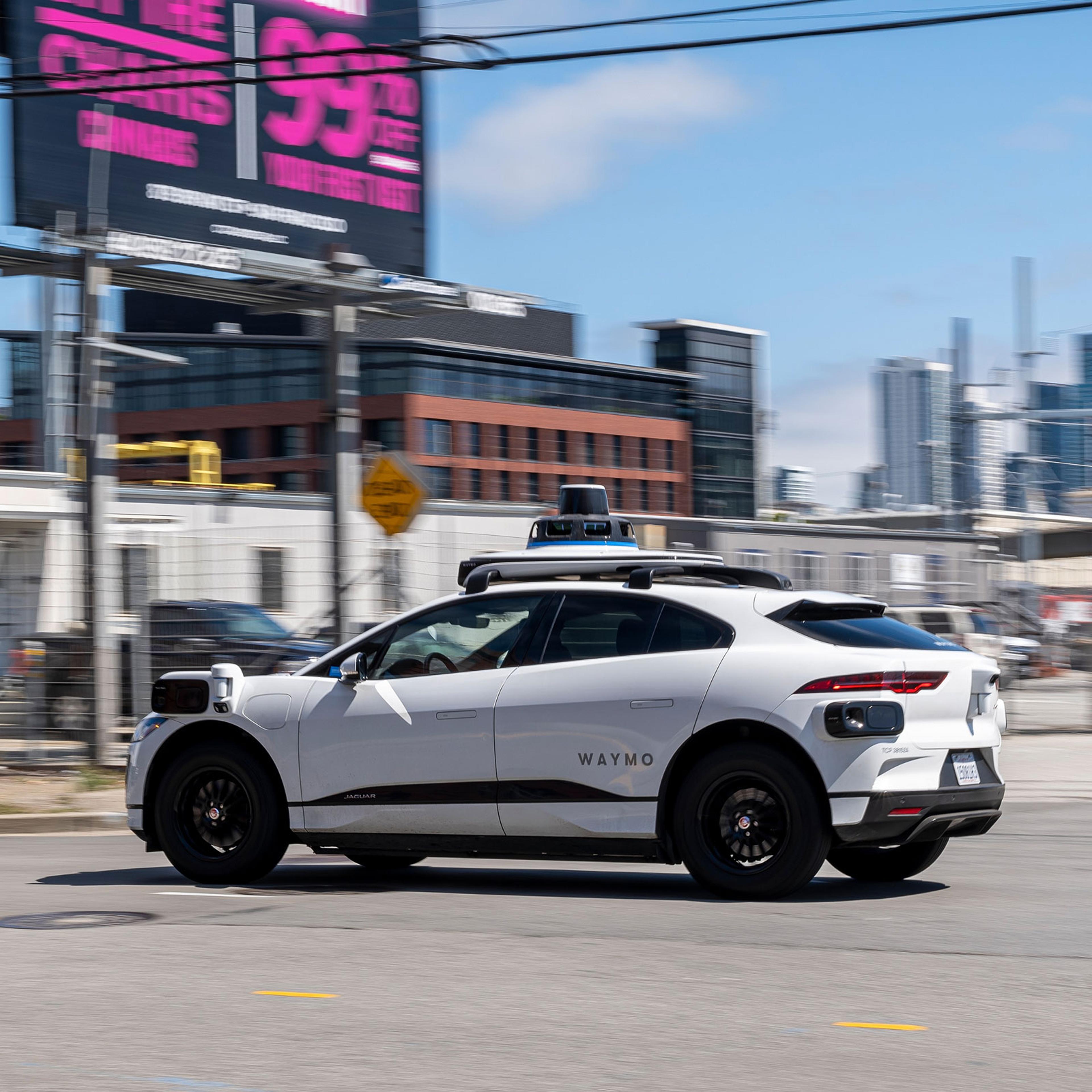 A Waymo autonomous taxi in San Francisco on Aug. 10, 2023.