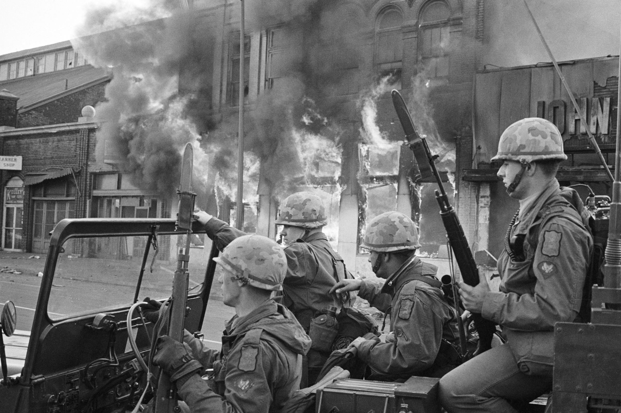 Troops Patrol Washington, DC After Assassination of Martin Luther King