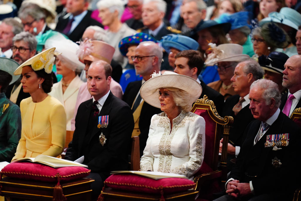 Catherine, Duchess of Cambridge, Prince William, Duke of Cambridge, Camille, Duchess of Cornwall and Prince Charles, Prince of Wales attend the National Service of Thanksgiving to Celebrate the Platinum Jubilee of Her Majesty The Queen at St Paul's Cathe